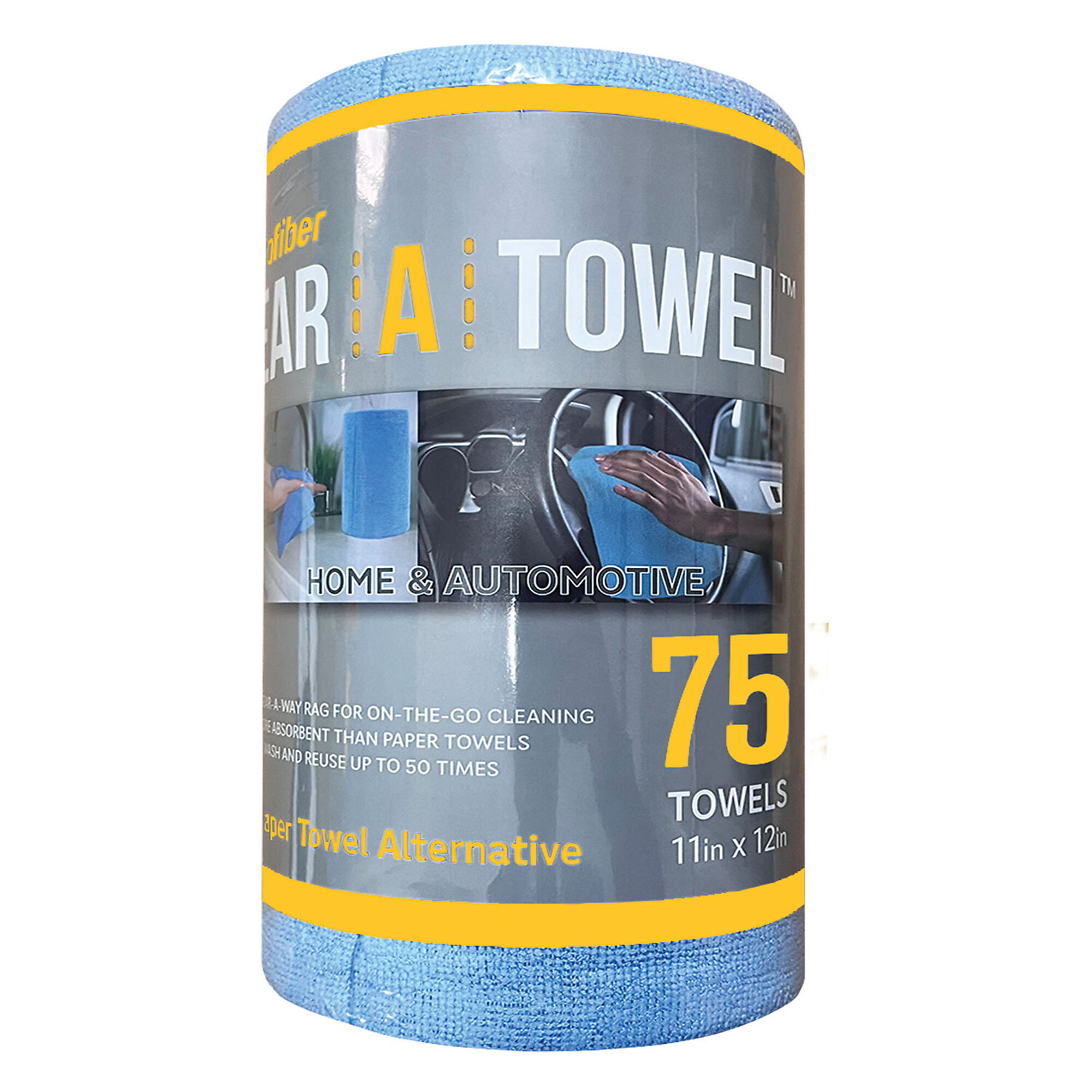 Eurow Tear-A-Towel — 75-Count, Blue, Model# EUTAT12BLU75