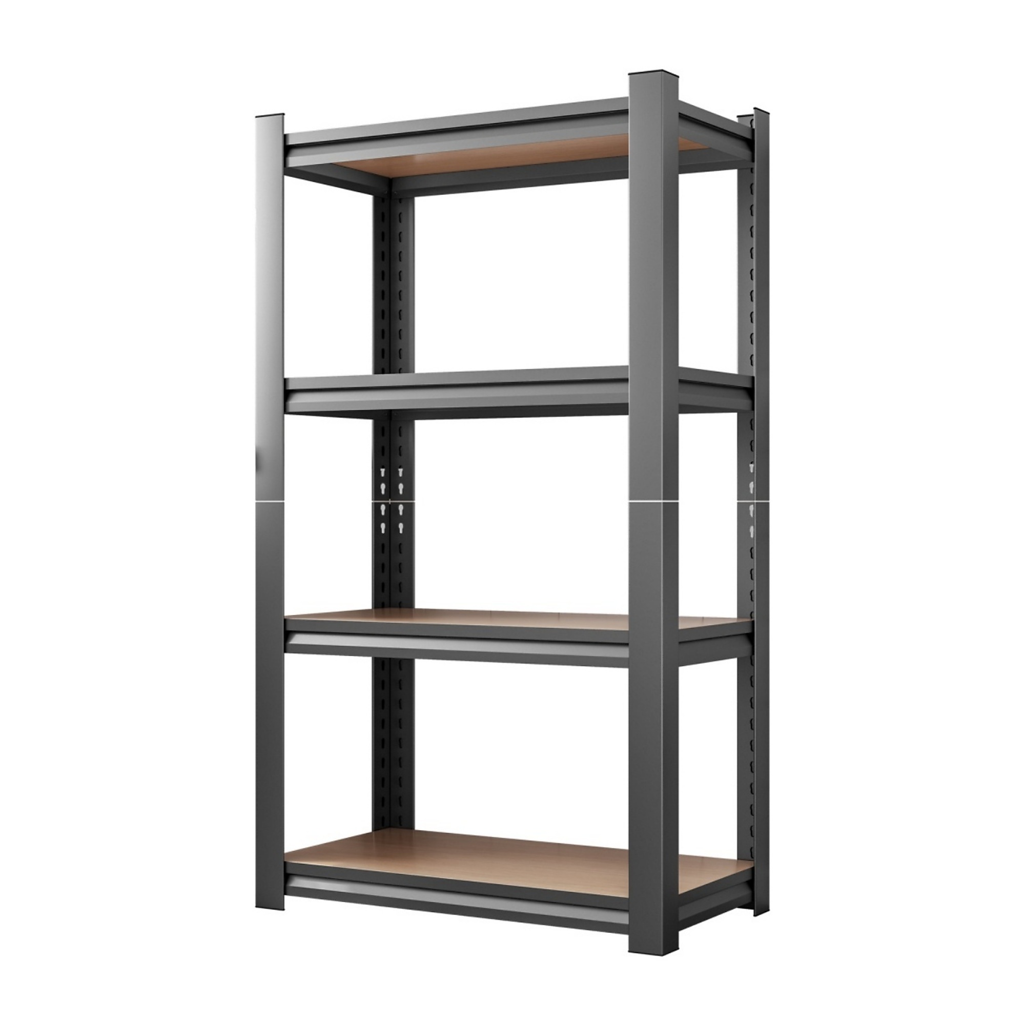 4-Layer Storage Rack with Adjustable Height Wooden Shelf