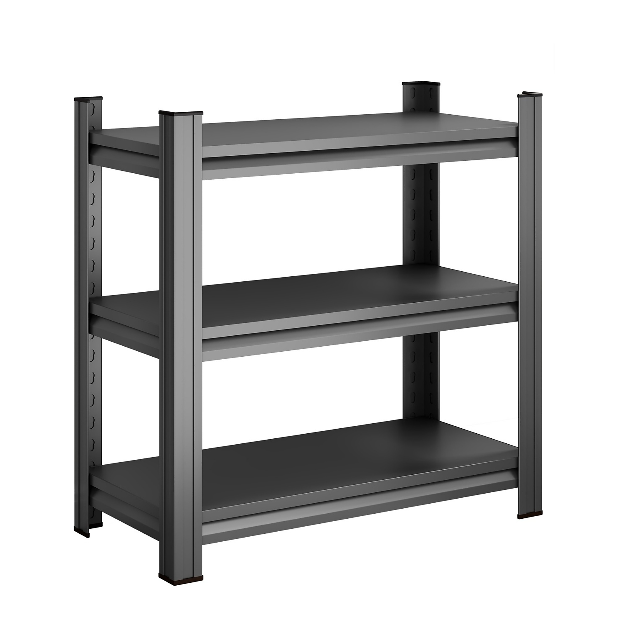 31.50 Inch High 3 Tier Metal Shelf with Adjustable Divider Unit