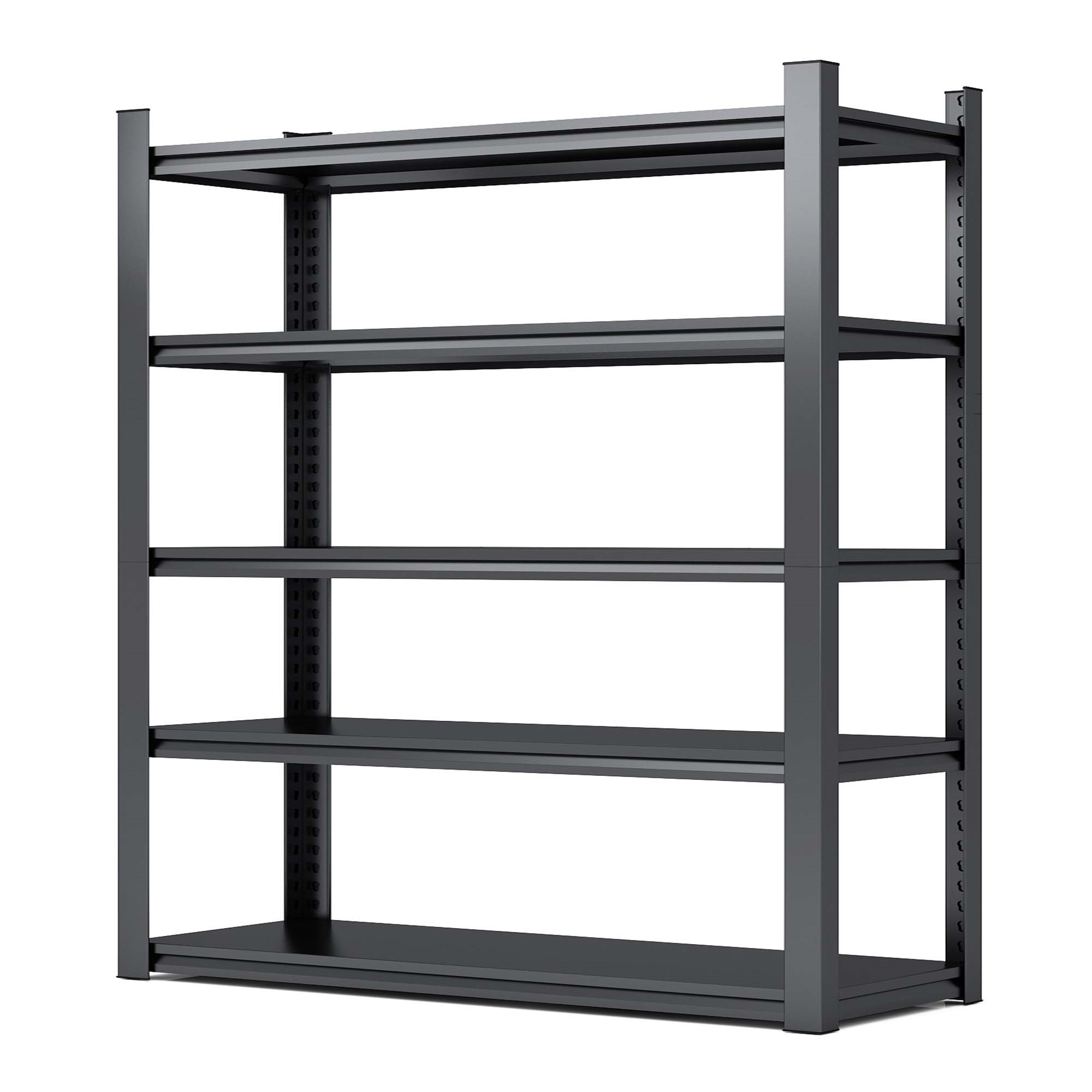 1500Lbs 5 Tier Metal Shelves in Black