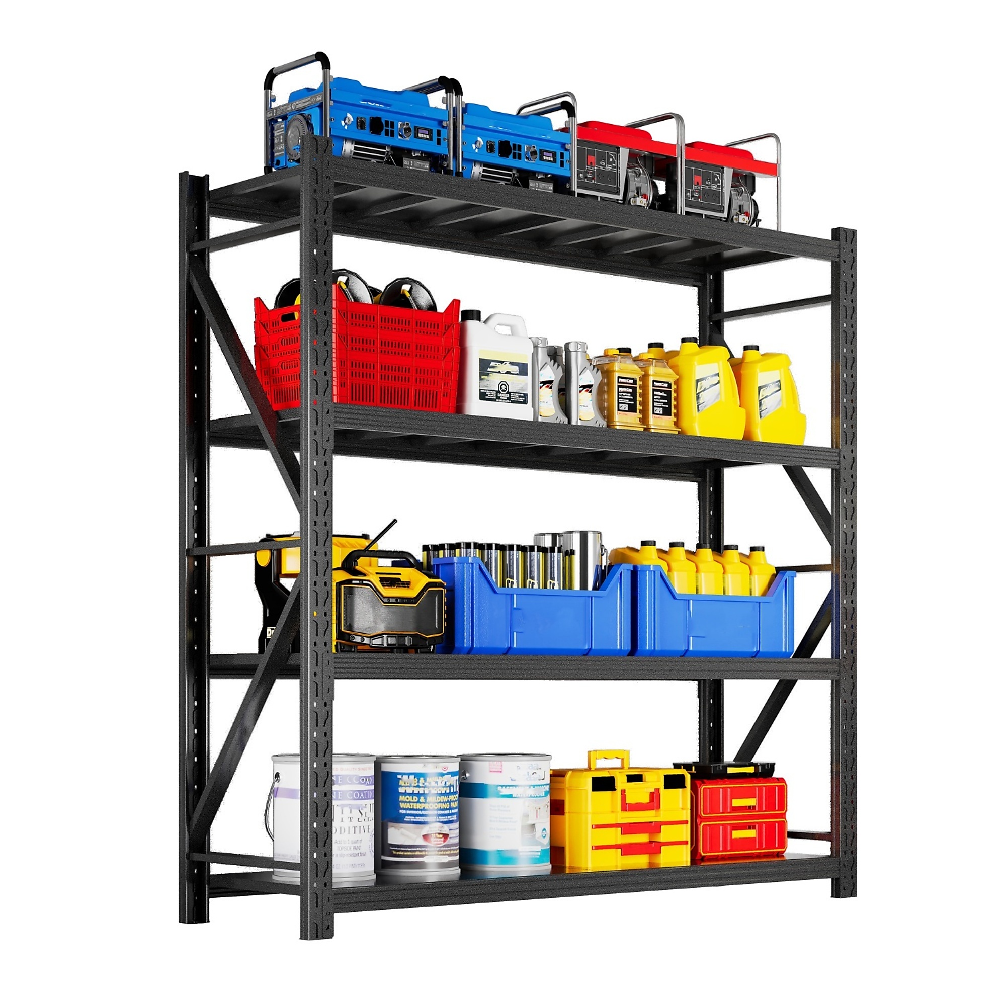 2400 lbs Capacity Garage Shelving Units with Adjustable Shelves