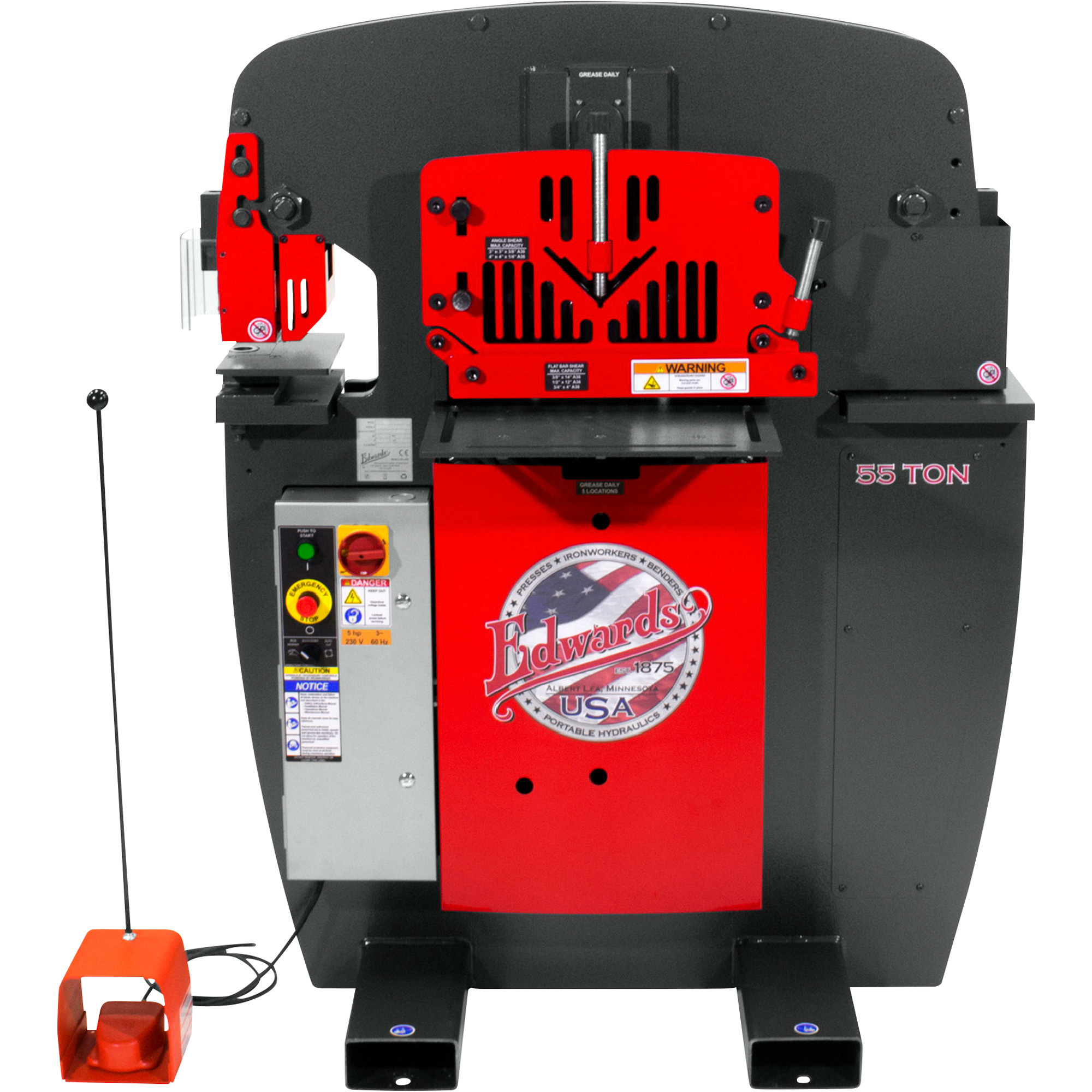 Edwards Ironworker with PowerLink, Coper Notcher and 2 LEDs, 55-Ton, Model# 55233512