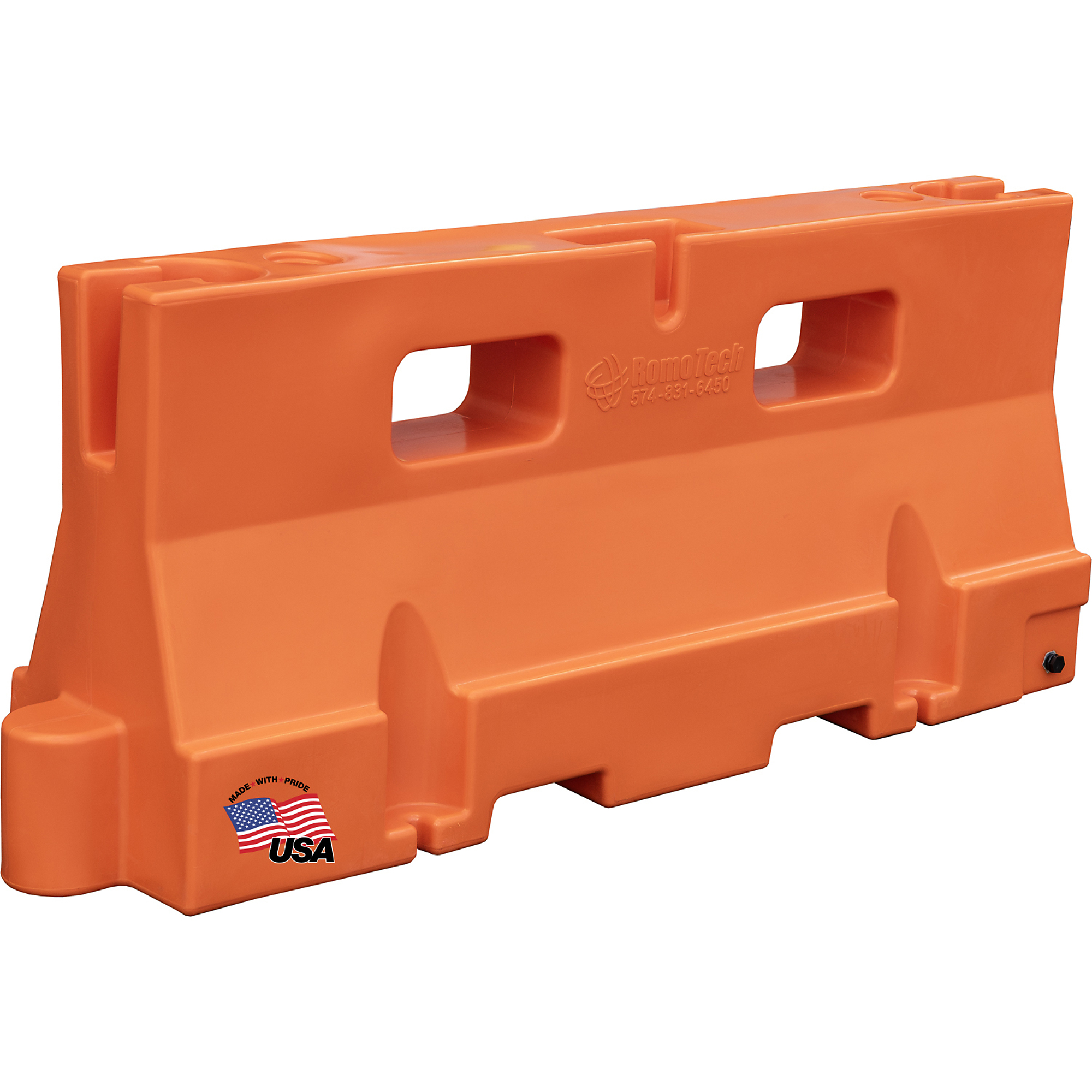 Romotech 82129024, Fillable Traffic Control Barricade, for Event Crowd Control, Parking Lots, Job Sites & Lane Guidance, Orange