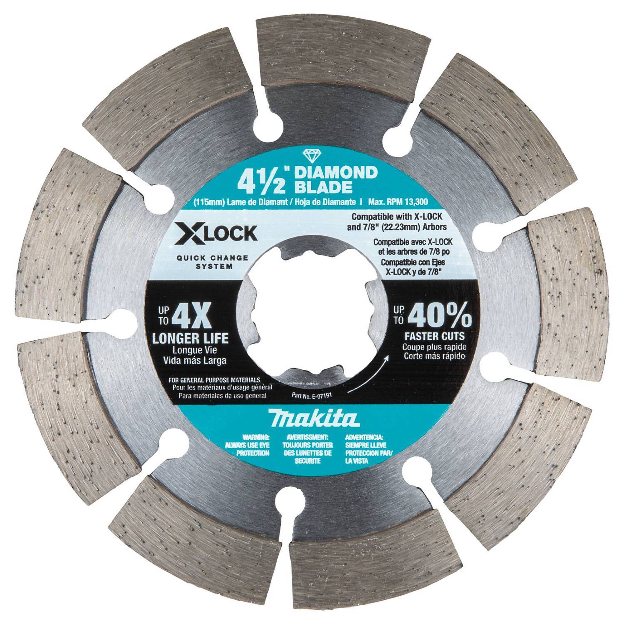 Makita® X-Lock 4-1/2" Segmented Diamond Blade, Model# E-07191