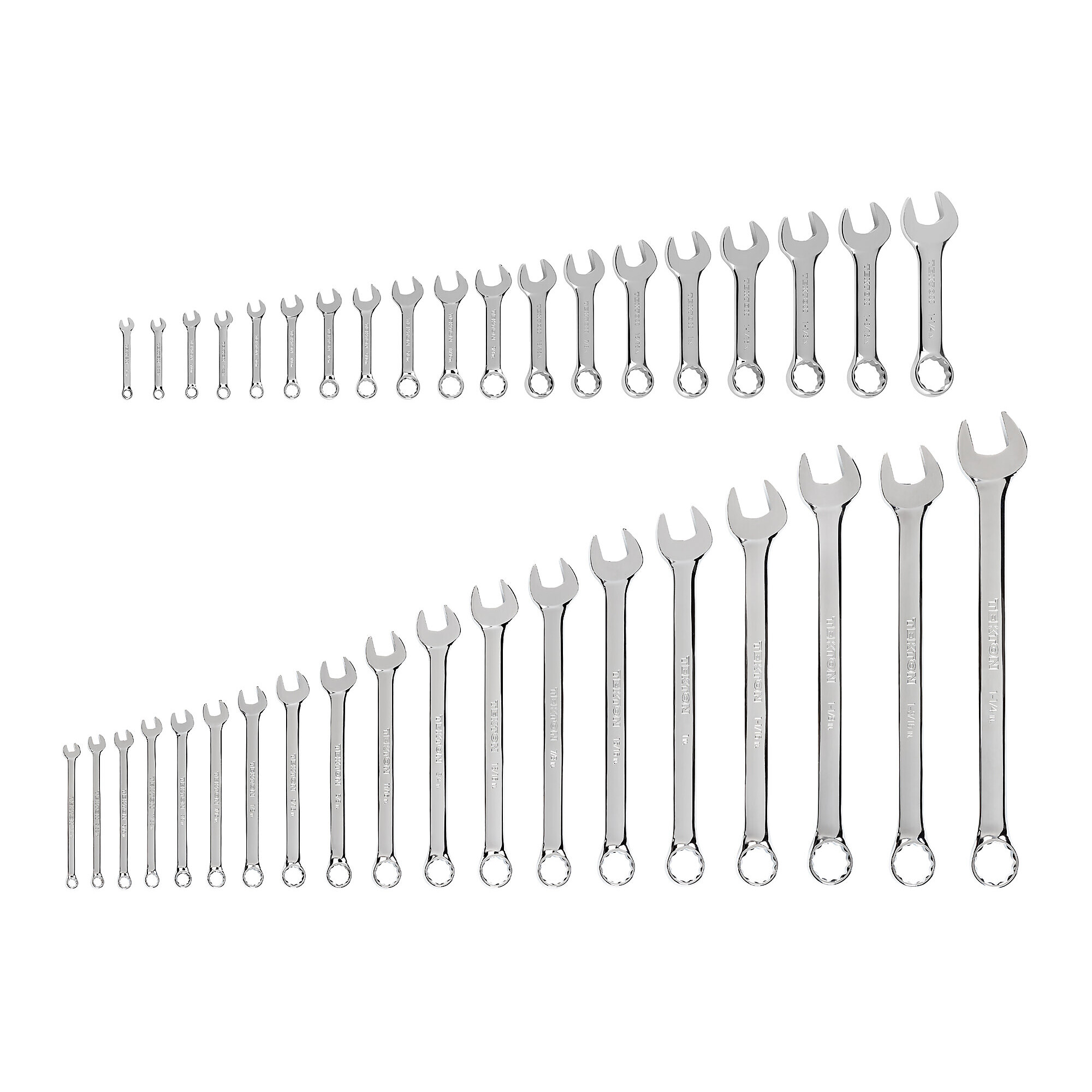 TEKTON Stubby and Standard Length Combination Wrench Set, 38-Piece (1/4 - 1-1/4 in.) | WCB90911