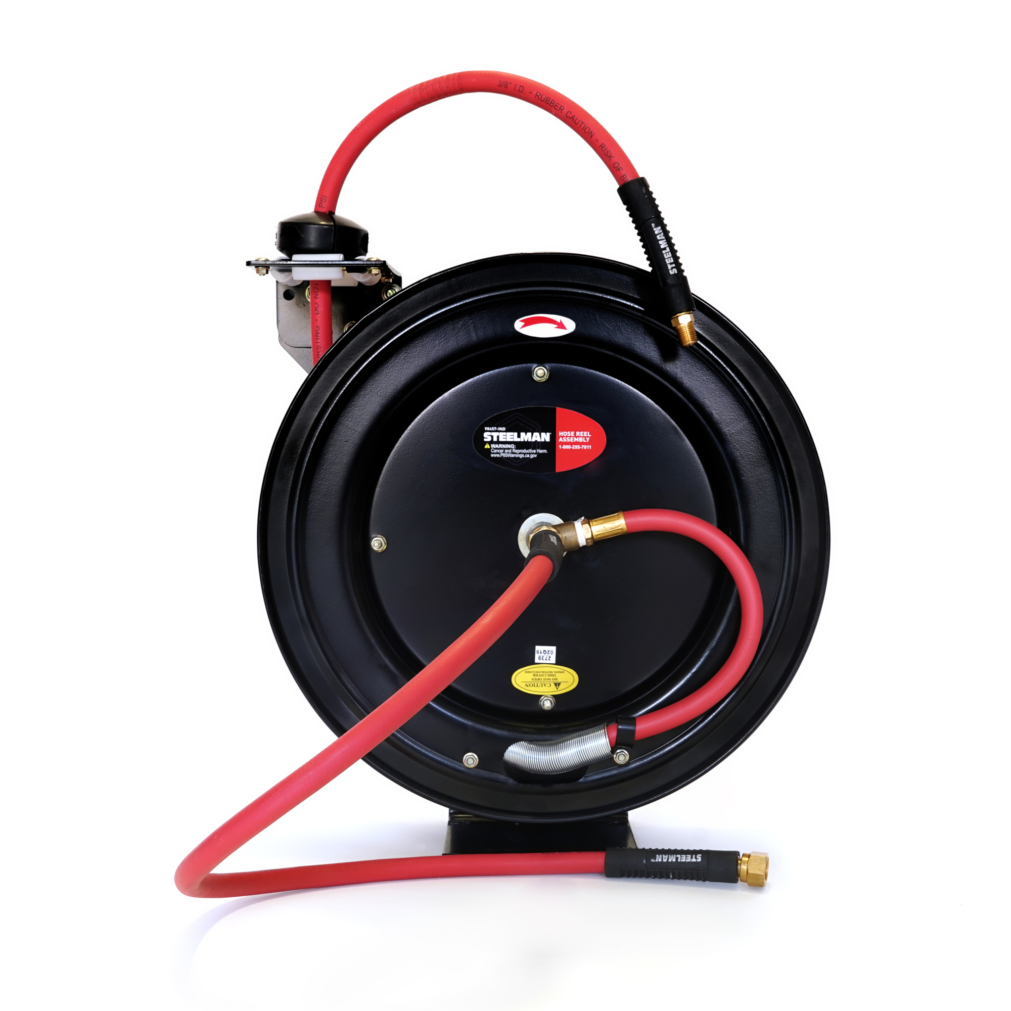 STEELMAN Enclosed Spring Pneumatic Hose Reel with 35-Foot 3/8-Inch ID Hose 98457-IND
