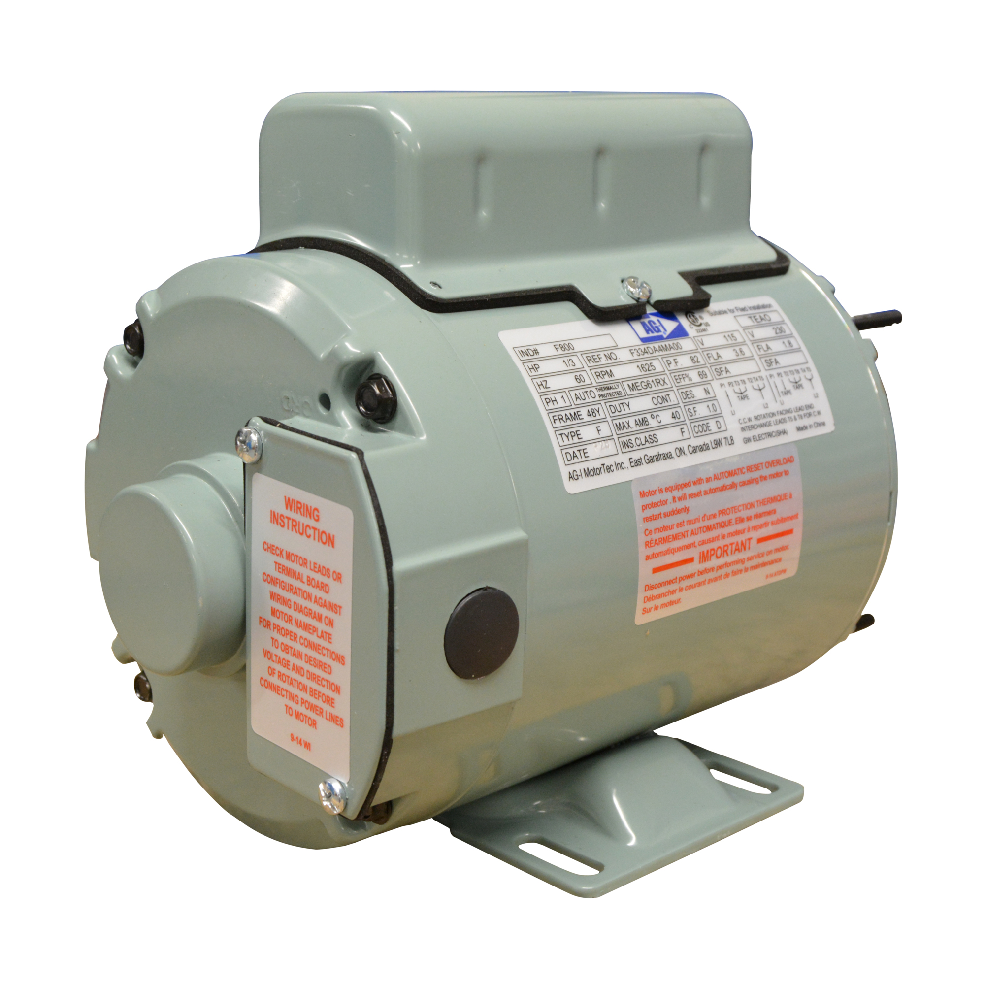 Canarm 1/3HP Motor, 1625RPM, 115/230V