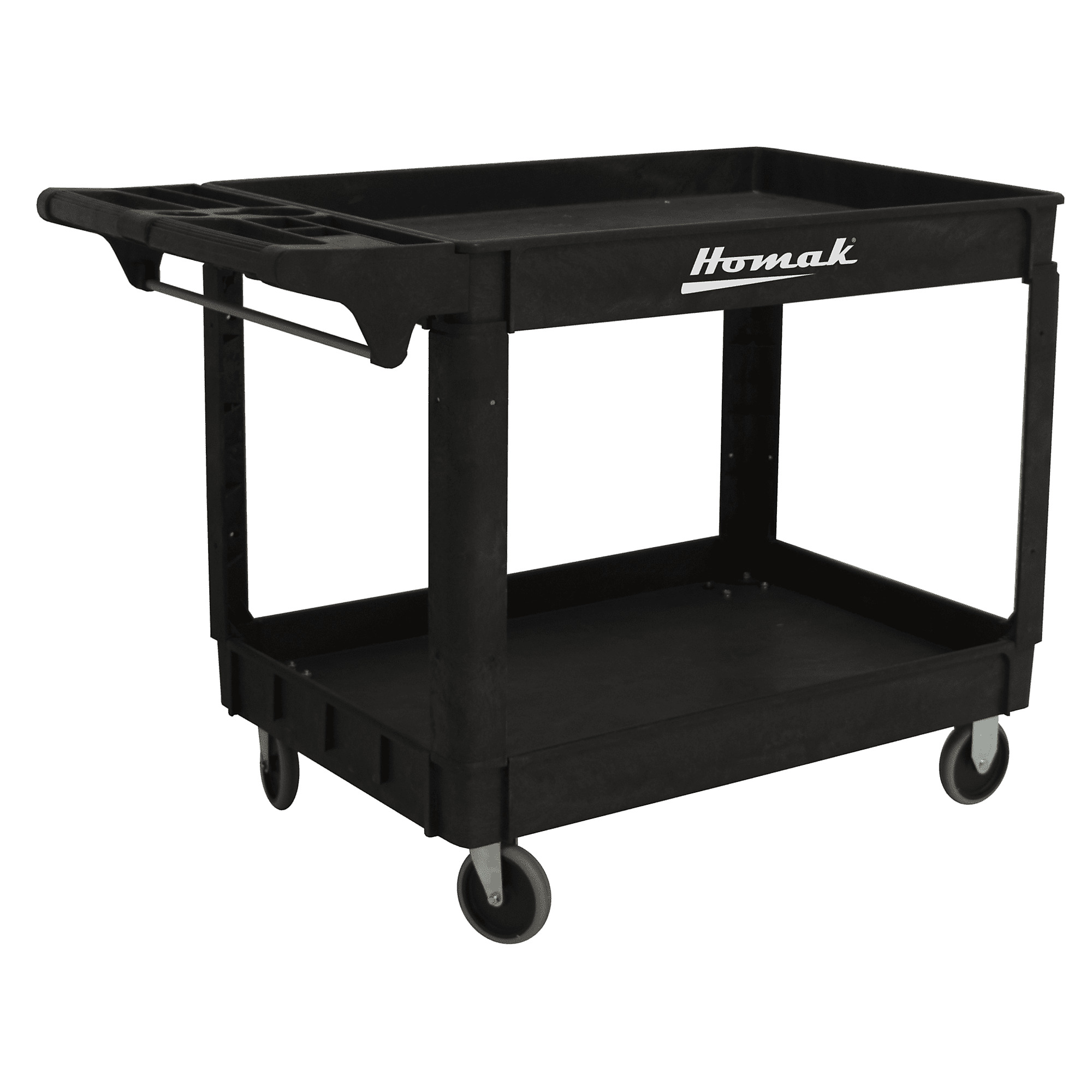 Homak, 36" X 24" Poly Propylene Service Cart, Black, High-density polyethylene, Model #PP06046021