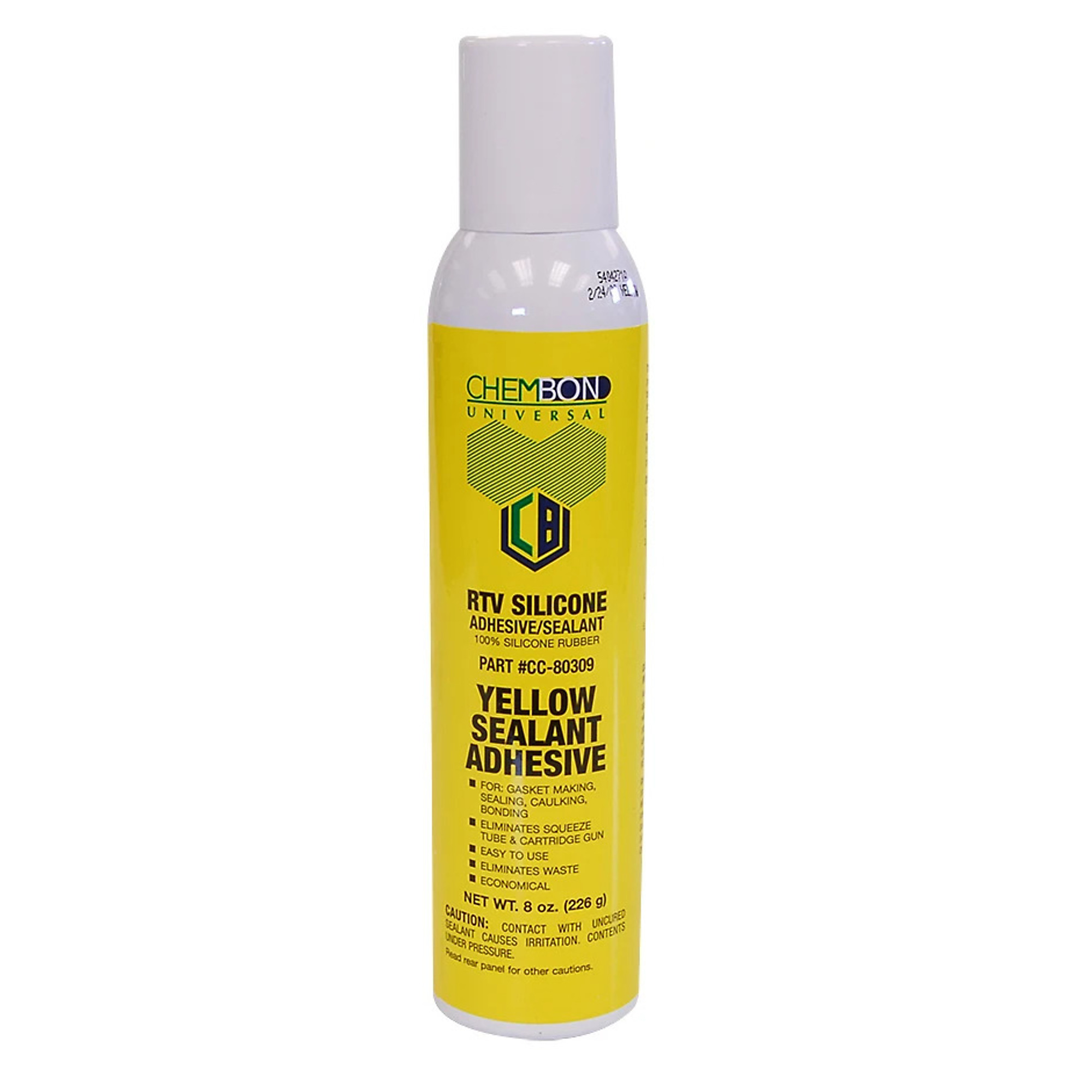 Adaseal Chembon RTV Silicone Sealant School Bus Yellow 8oz Pressurized Can, 12PK