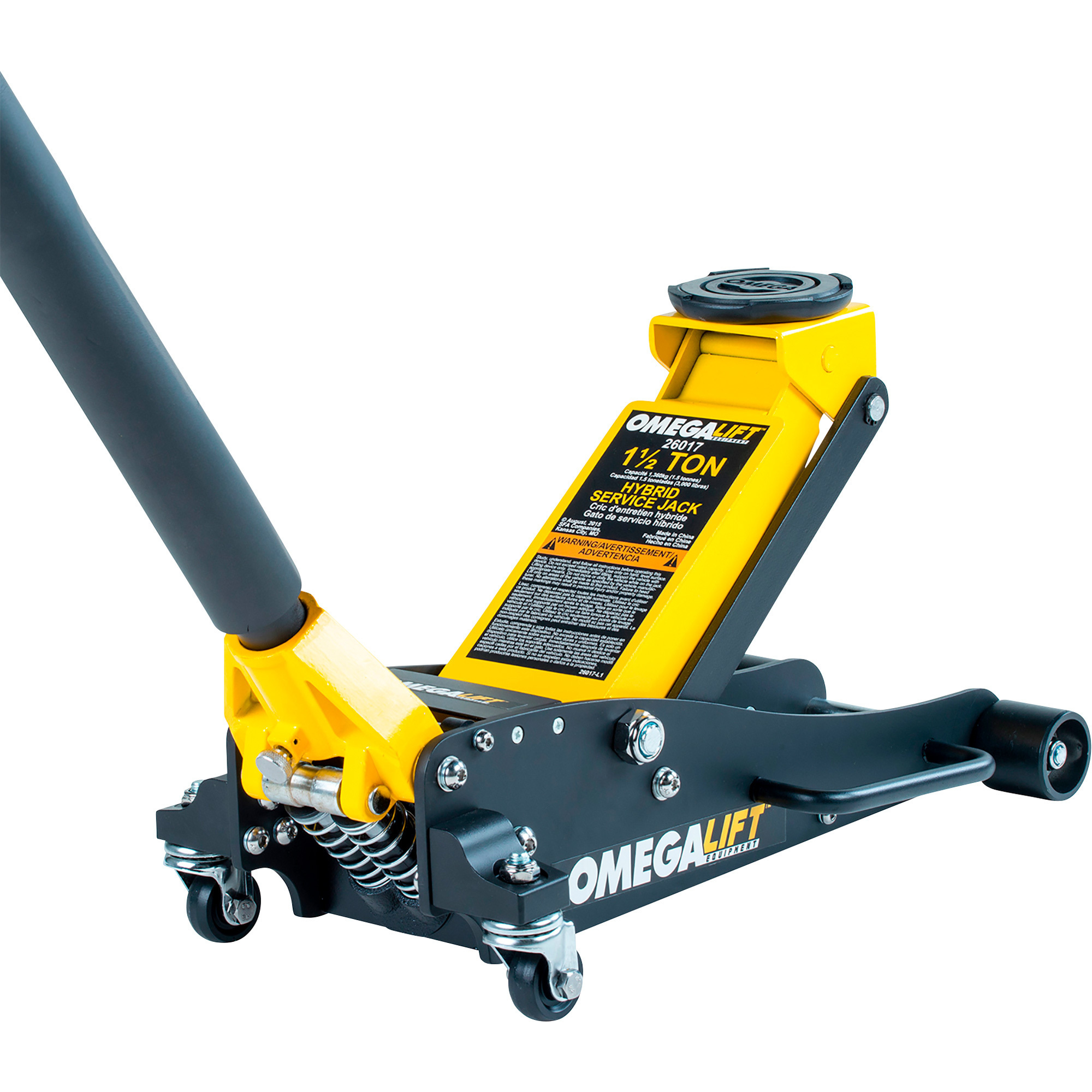 Omega 1.5-Ton Hybrid Service Floor Jack, Aluminum, Model# 26017