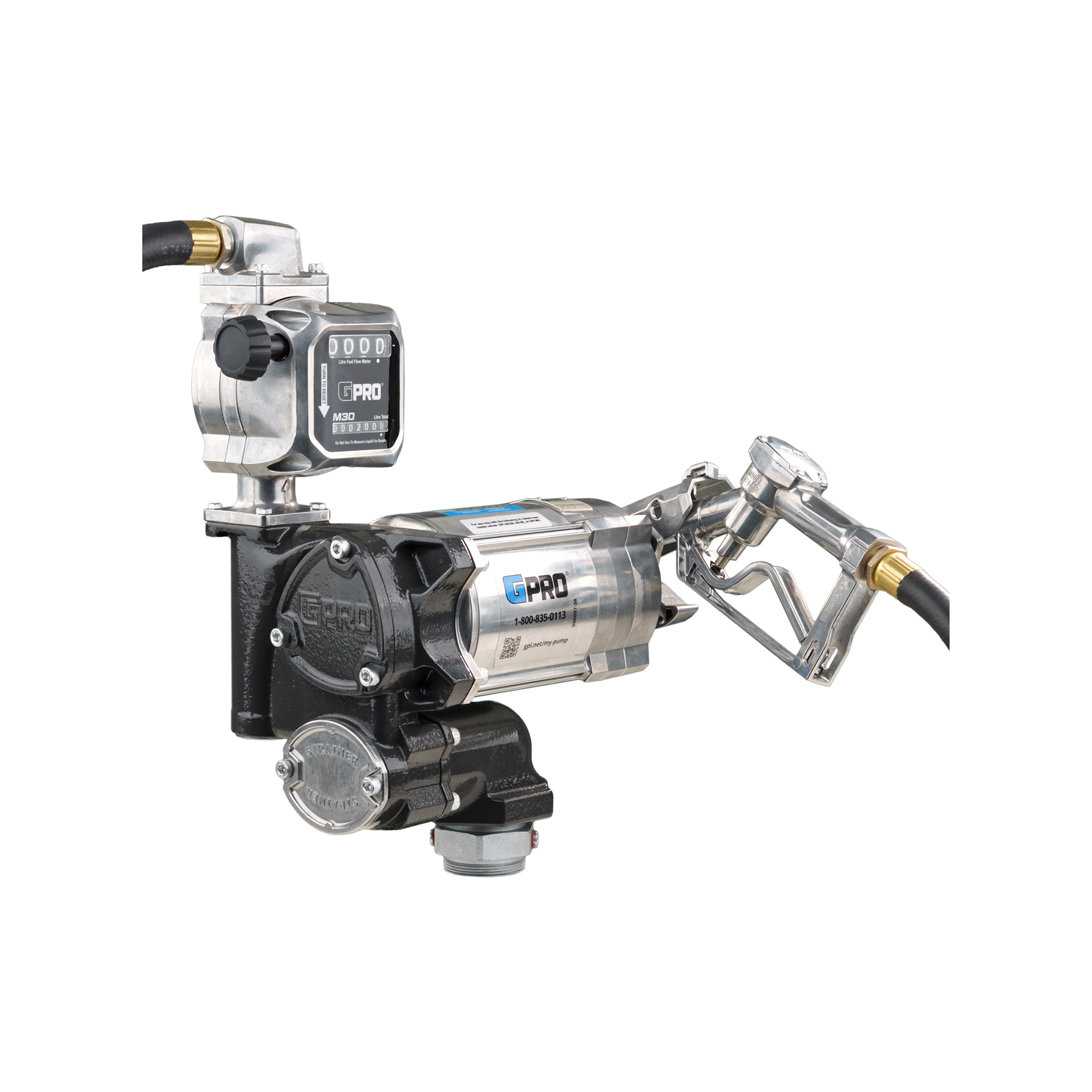 20 GPM 115V AC Fuel Transfer Pump with 8-150 L/min Meter, Manual Unleaded Nozzle