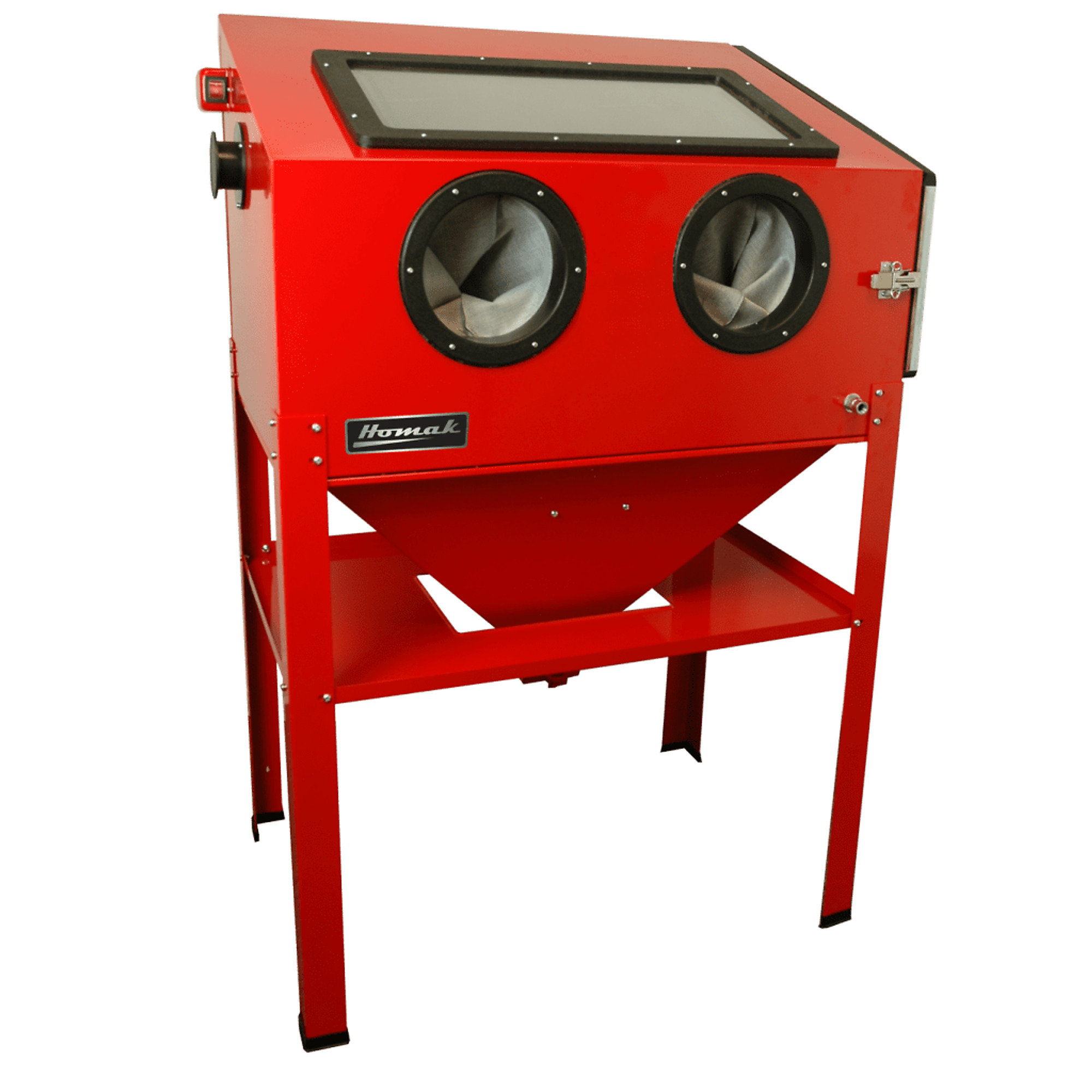 Homak, Vertical Abrasive Blast Cabinet, Red, Removable mesh-design work surface tray, Model #  RD00924380