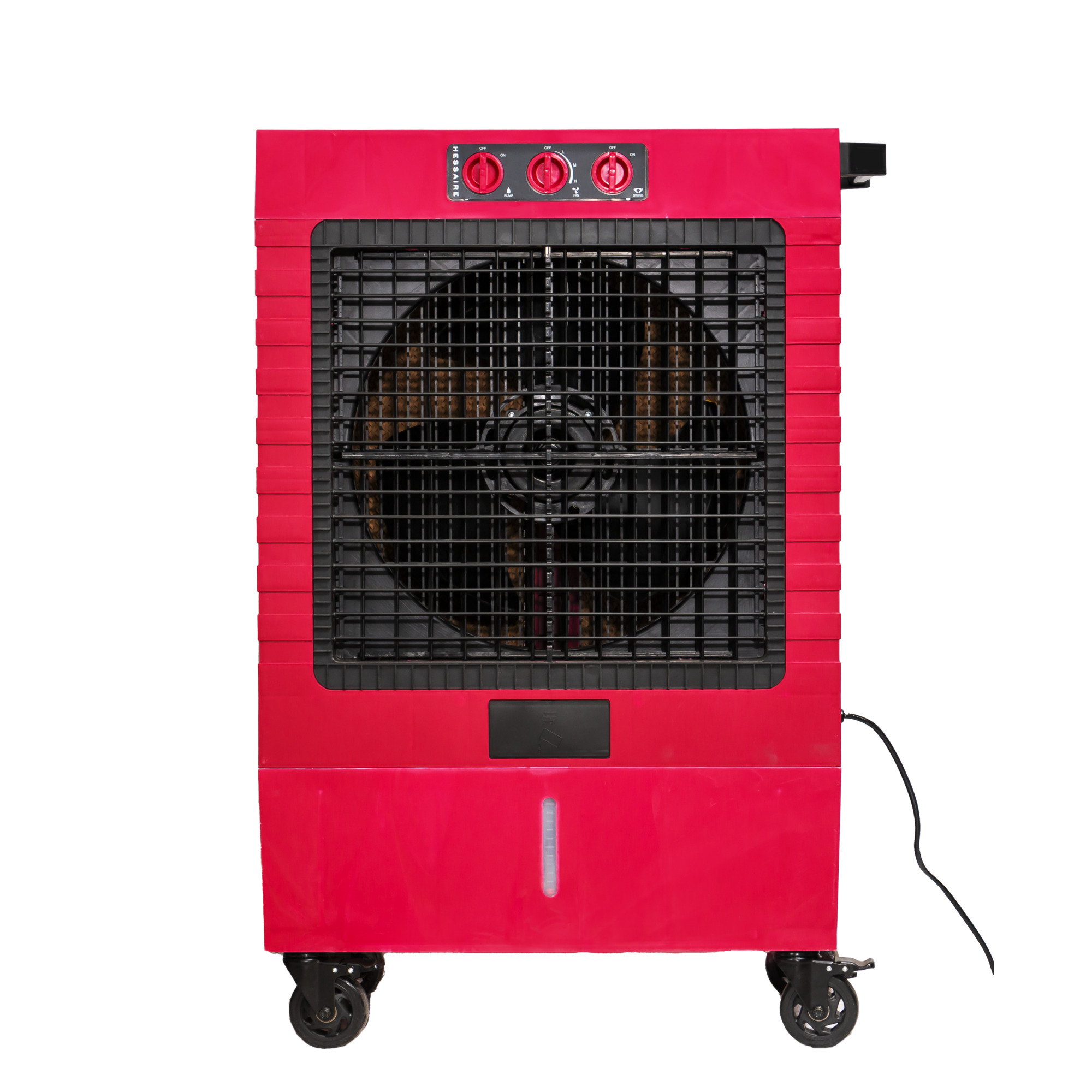 Hessaire 5,300 CFM 3-Speed Portable High Velocity Cooling Tool Top Fan- Evaporative Cooler for 1,600 sq. ft.  Red