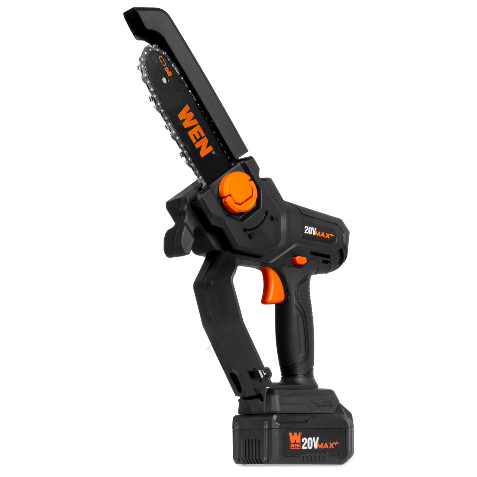 WEN 20736 20V Max Cordless Mini Chainsaw with 6-Inch Bar, 4Ah Battery and Charger