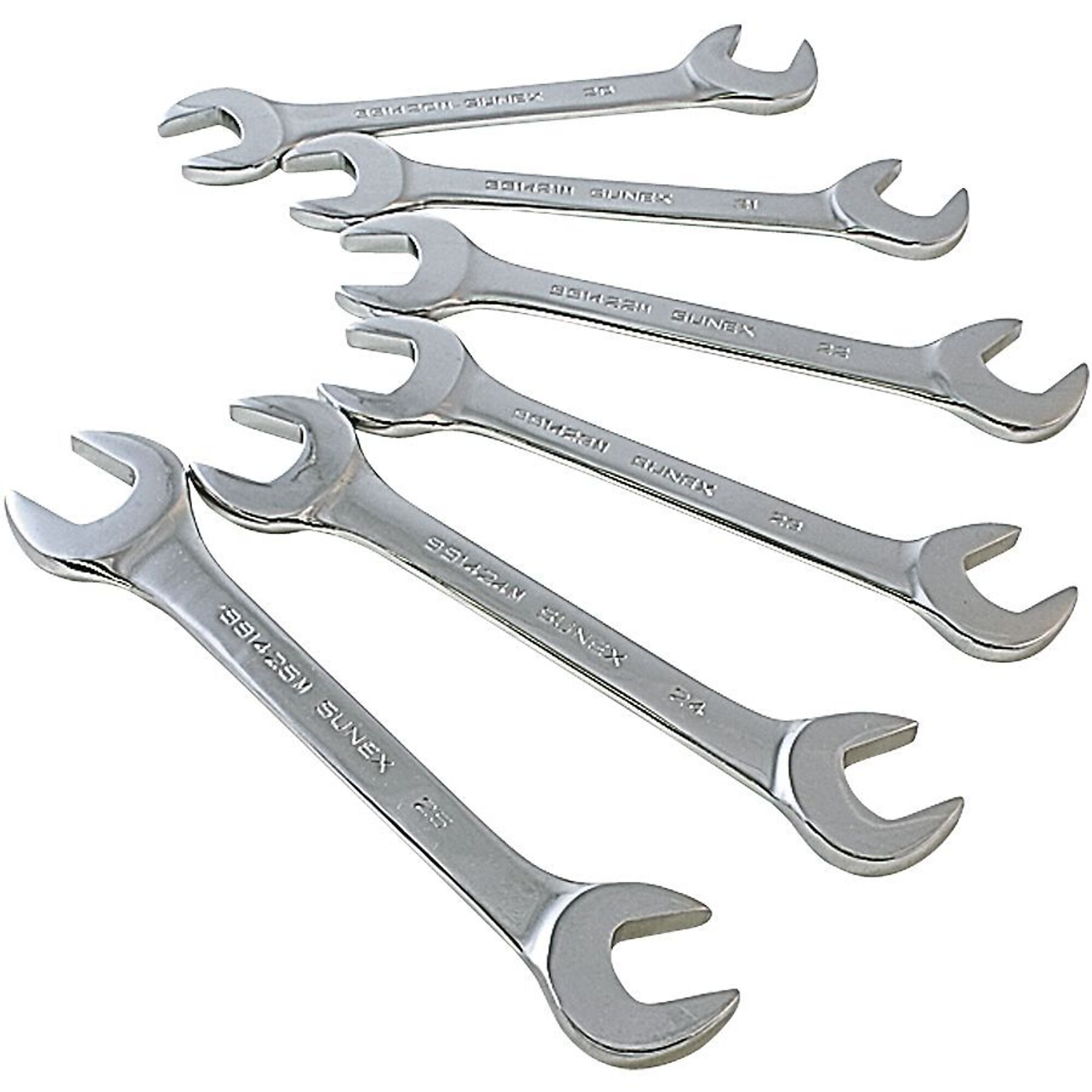 SUNEX TOOLS, Model #9926, 6 Piece Metric Angled Wrench Set