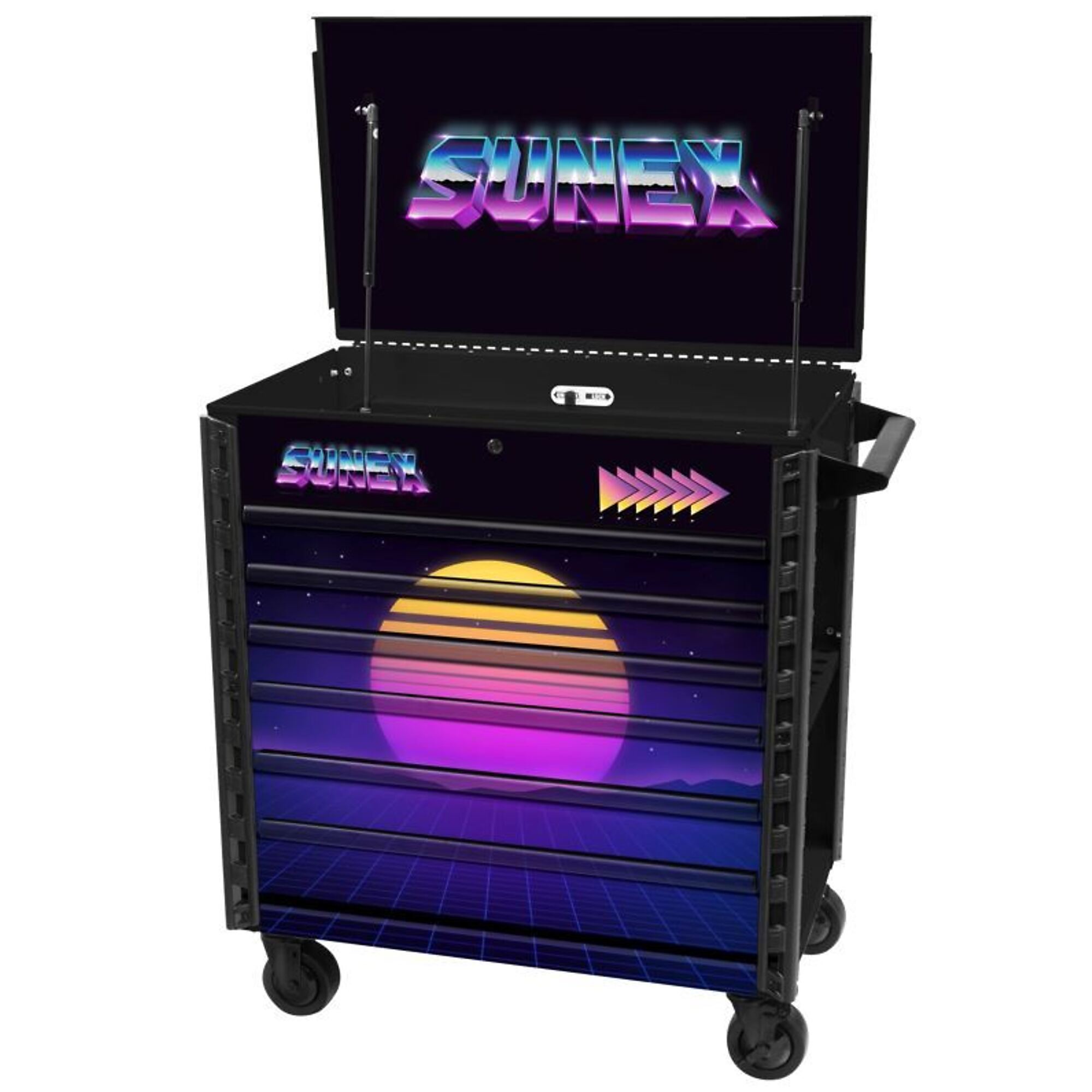 SUNEX TOOLS, Model #8056FDBKSYNTH, Premium Full Drawer Service Cart - SYNTH