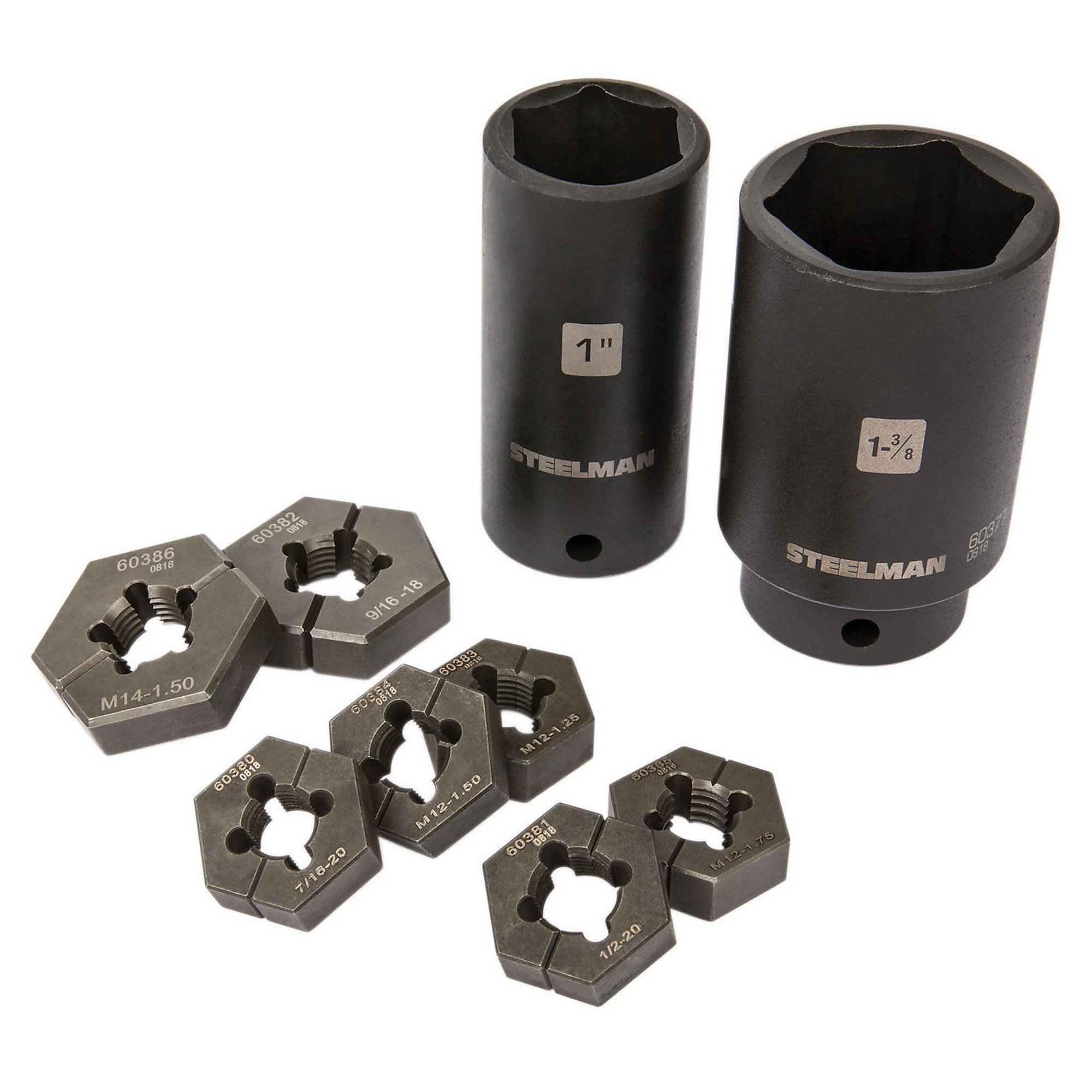 STEELMAN 9-Piece Split Die Thread Chaser Wheel Stud and Bolt Repair/Rethreading Kit, Model# 60375