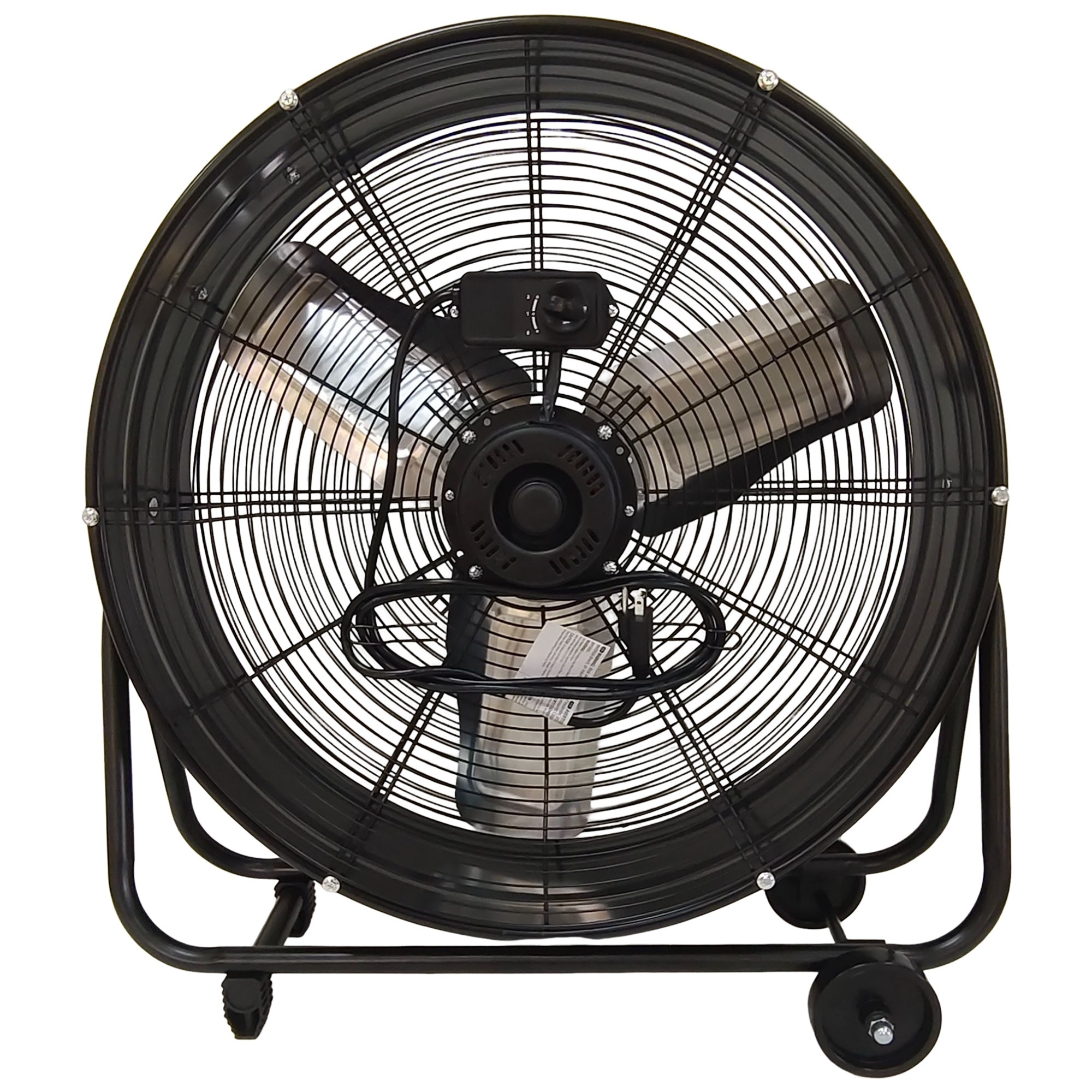 EdenDirect 24 in. 3 fan speeds Drum Fan in Black with Adjustable Tilt and Rolling Casters