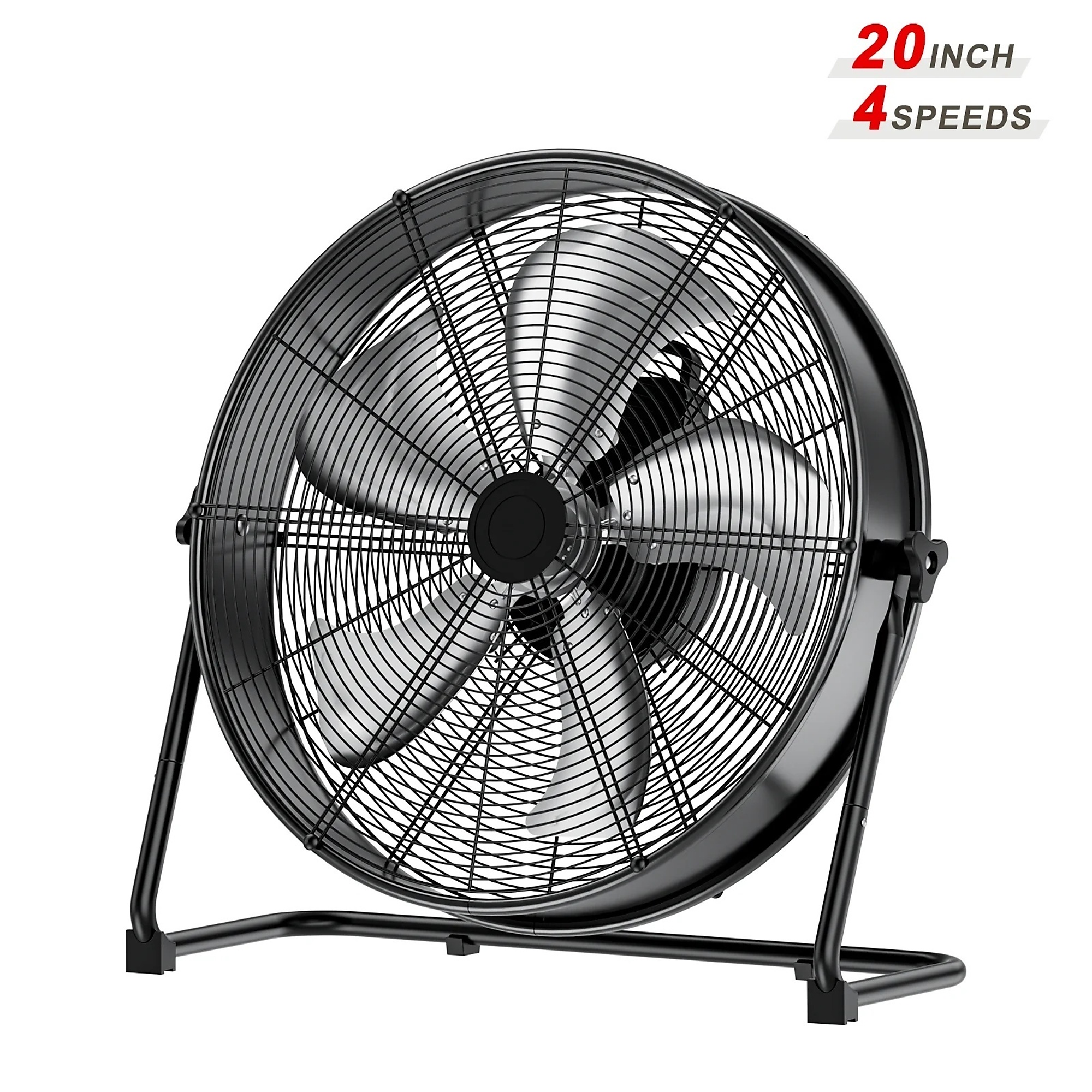EdenDirect Industrial Drum Fan 20 Inch, Max 4650 CFM High Velocity Floor Fan, 4 Speed Heavy Duty Metal Air Circulator, 360° Tilt with Casters Handle For Patios, Garage, Warehouse, Basement