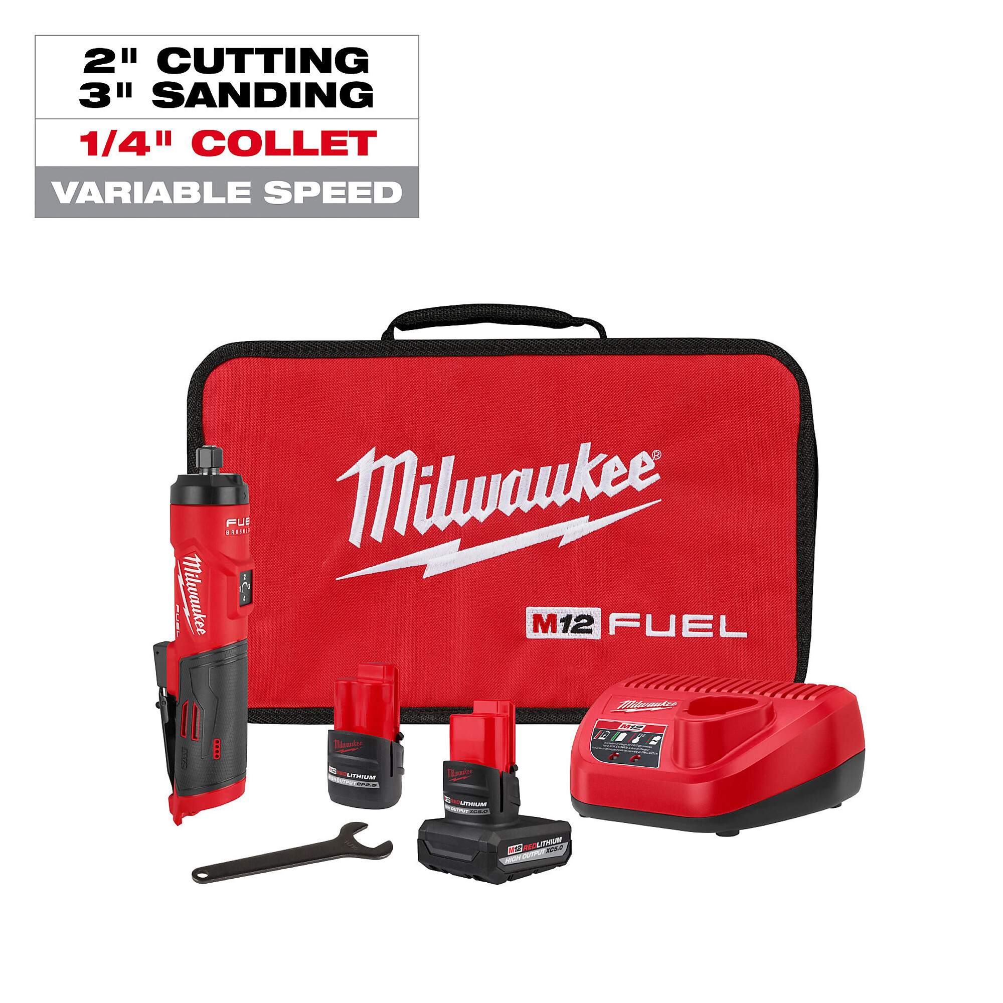 M12 FUEL™ 1/4" Straight Die Grinder Kit, Model# 3486-22