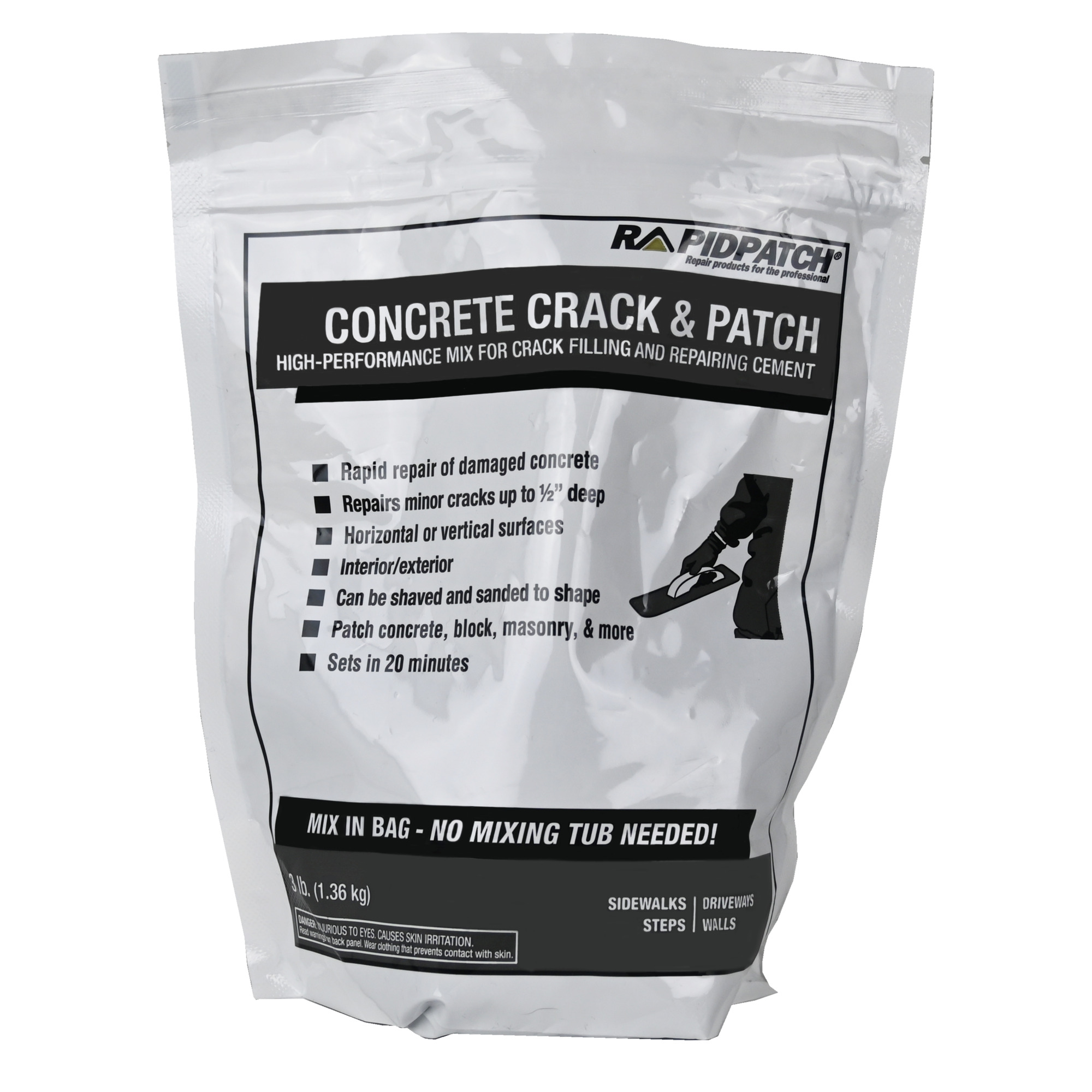 Rapid Patch Concrete Crack & Patch, 3 Lbs., Model #114550