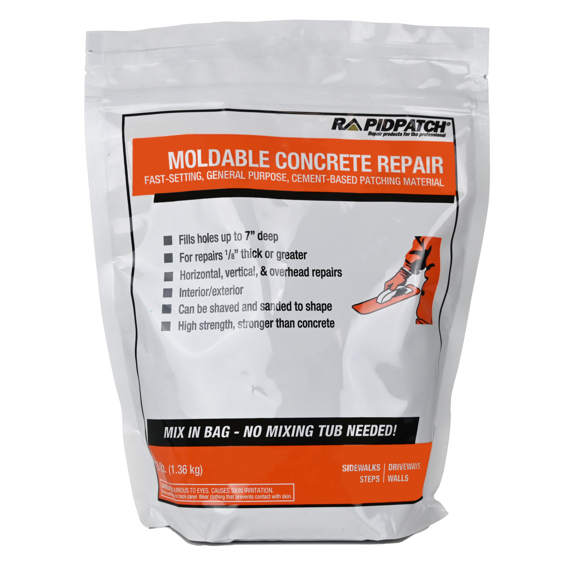 Rapid Patch Moldable Concrete Repair, 3 Lbs., Model #114540