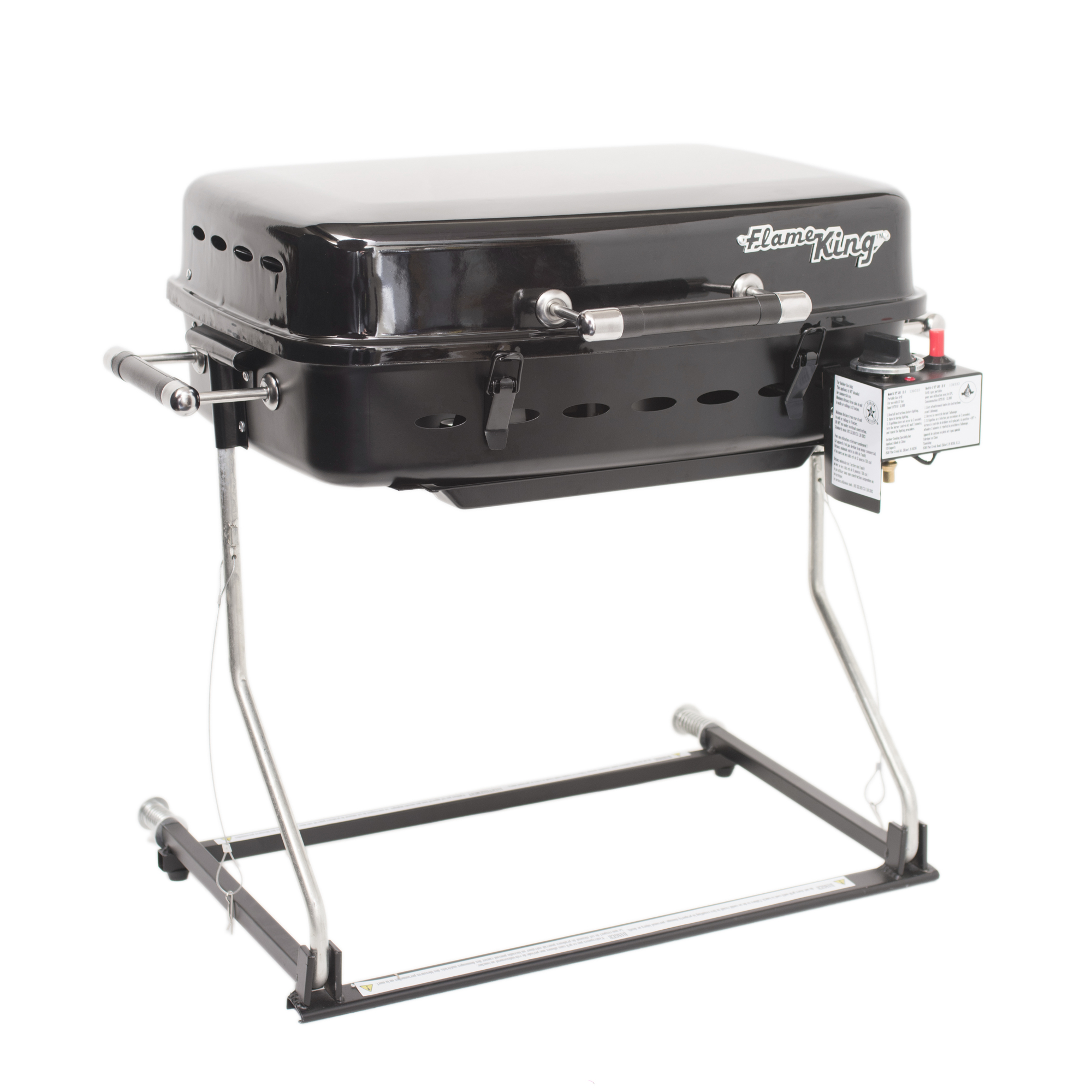 Flame King, rv or trailer mounted grill w/ carry bag, black, YSN-HT-500
