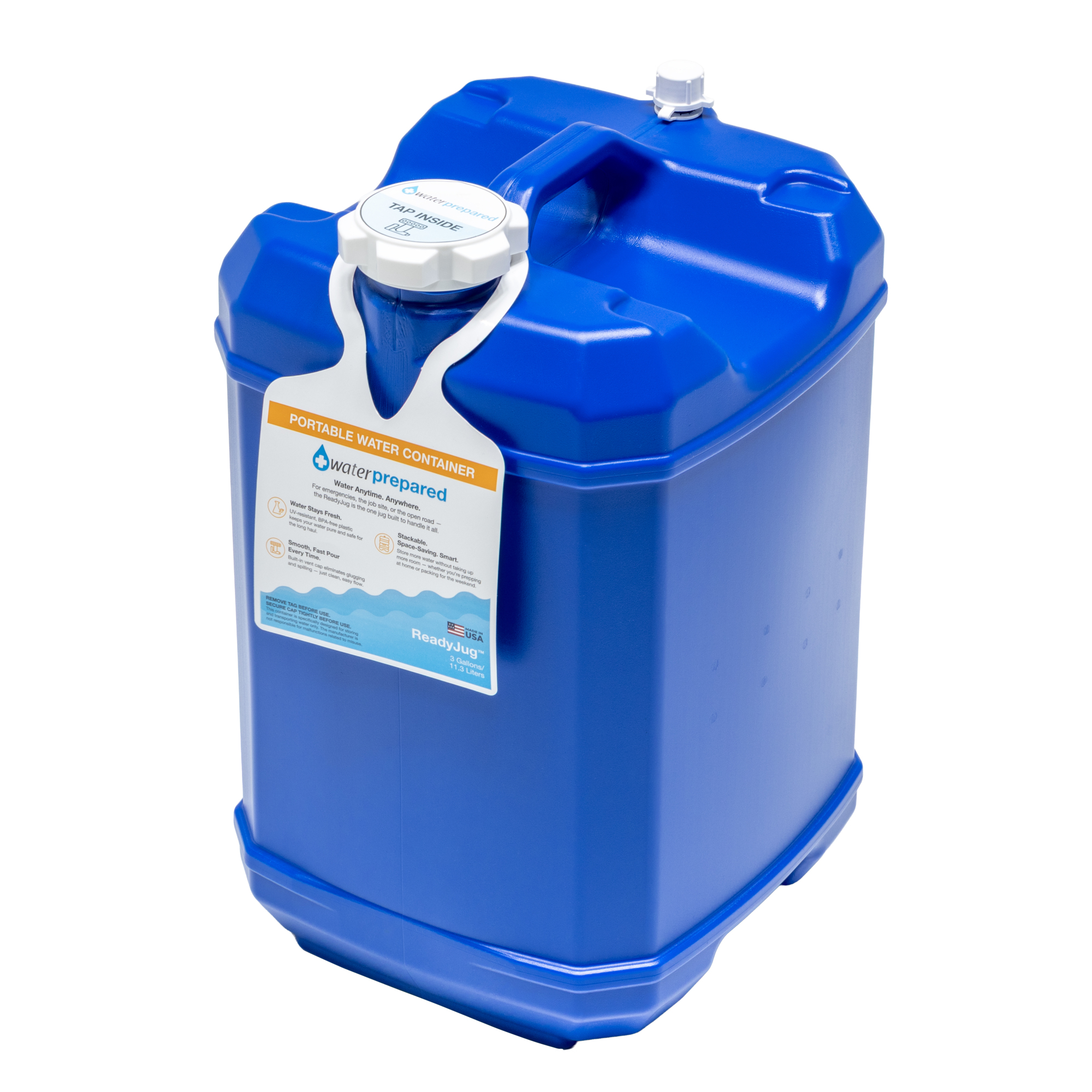 Bushman WaterPrepared ReadyJug 7 Gallon Utility Jug - 4 Pack Case