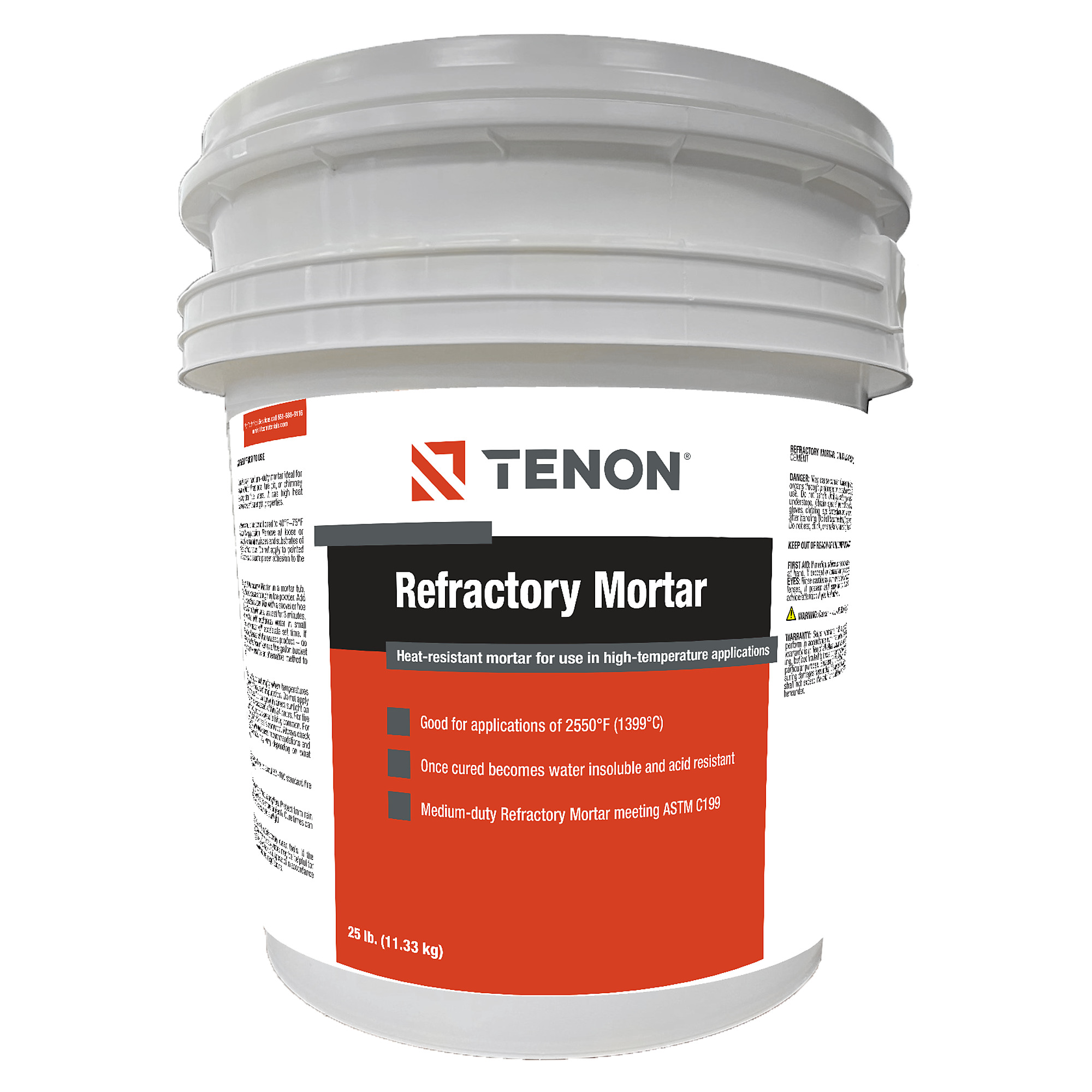 Tenon Refractory Mortar, 25 Lbs., Model #114050
