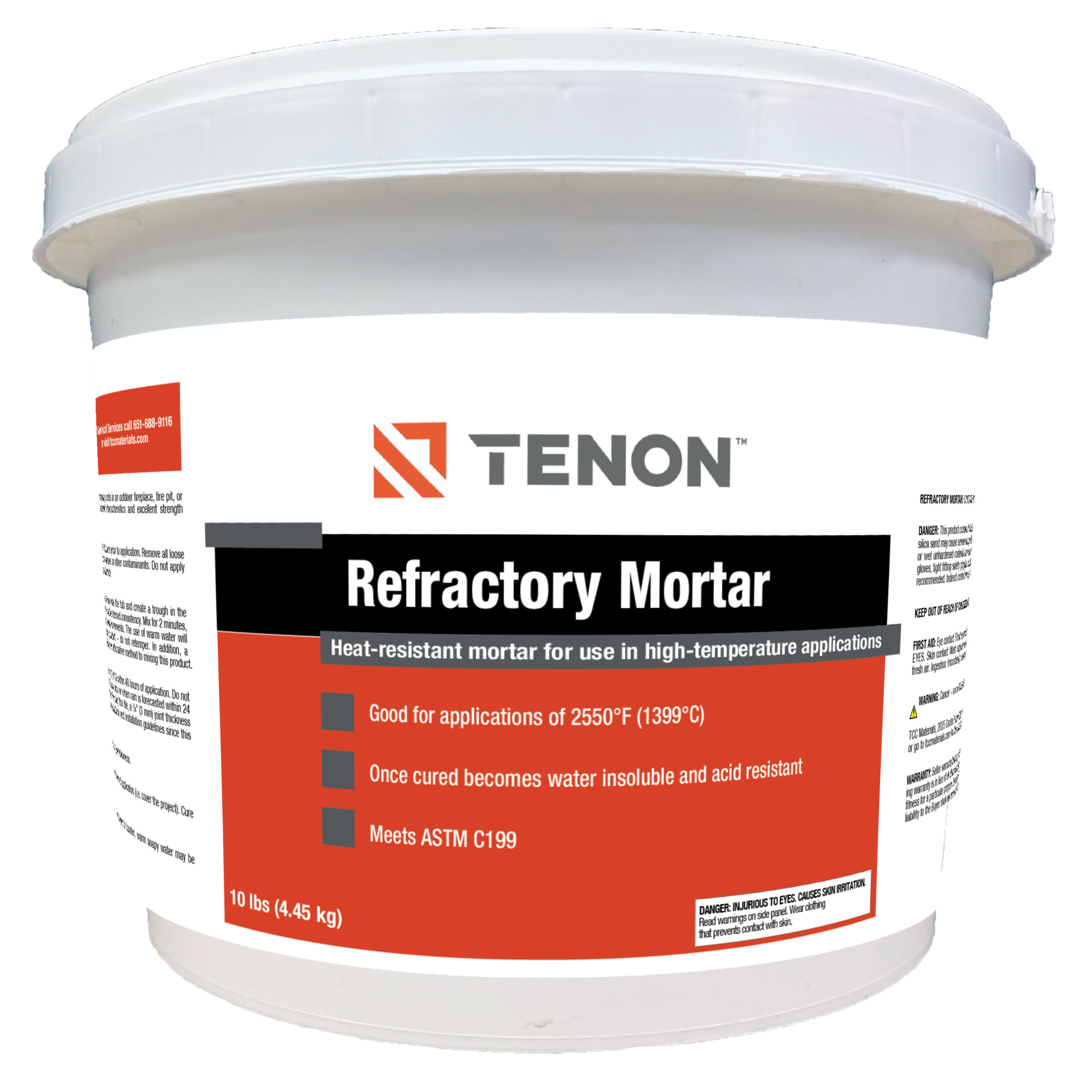 Tenon Refractory Mortar, 10 Lbs., Model #120913