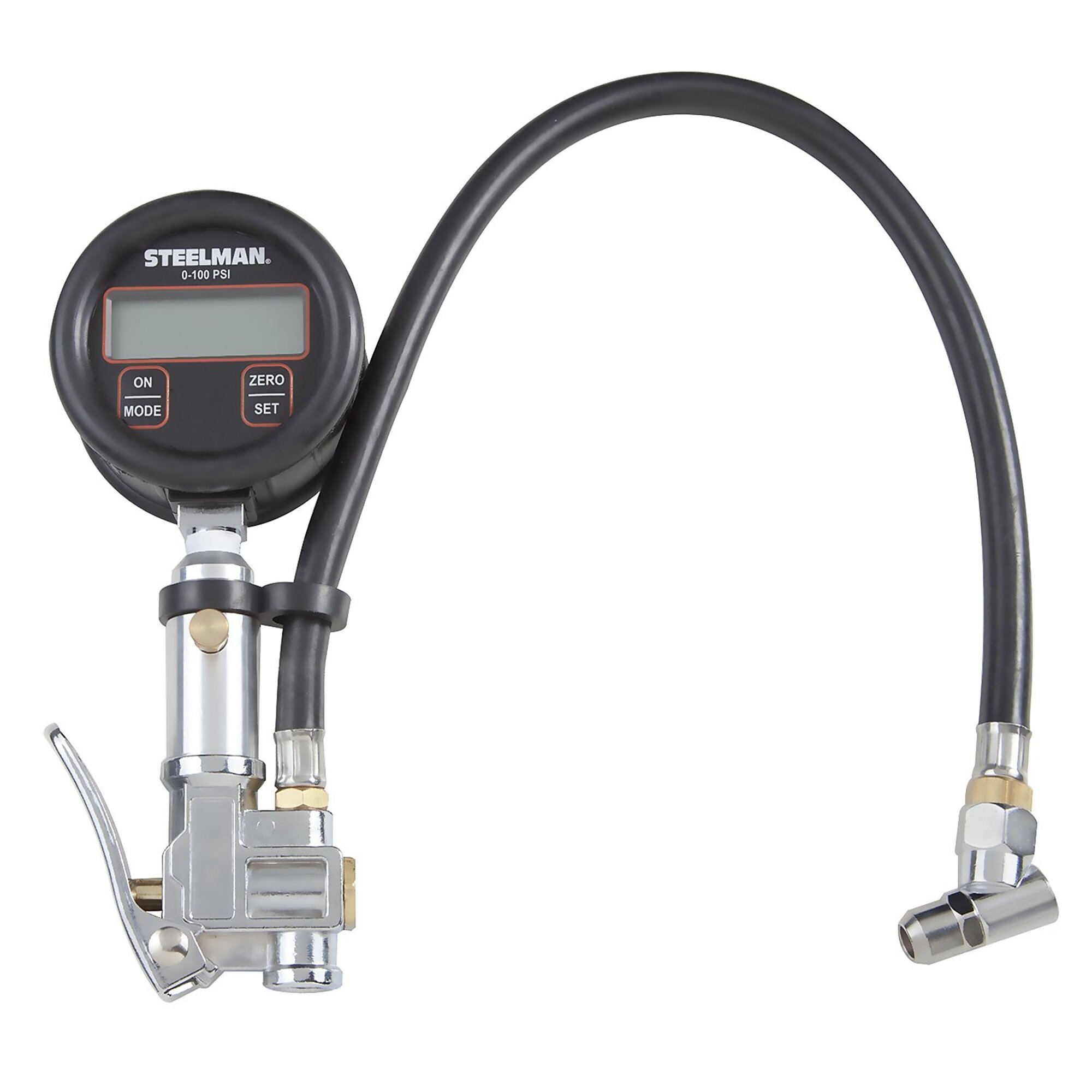 STEELMAN High Accuracy Digital Gauge Tire Inflator with Temperature Compensation and 15-Inch Hose Whip, 0-100 PSI 97977