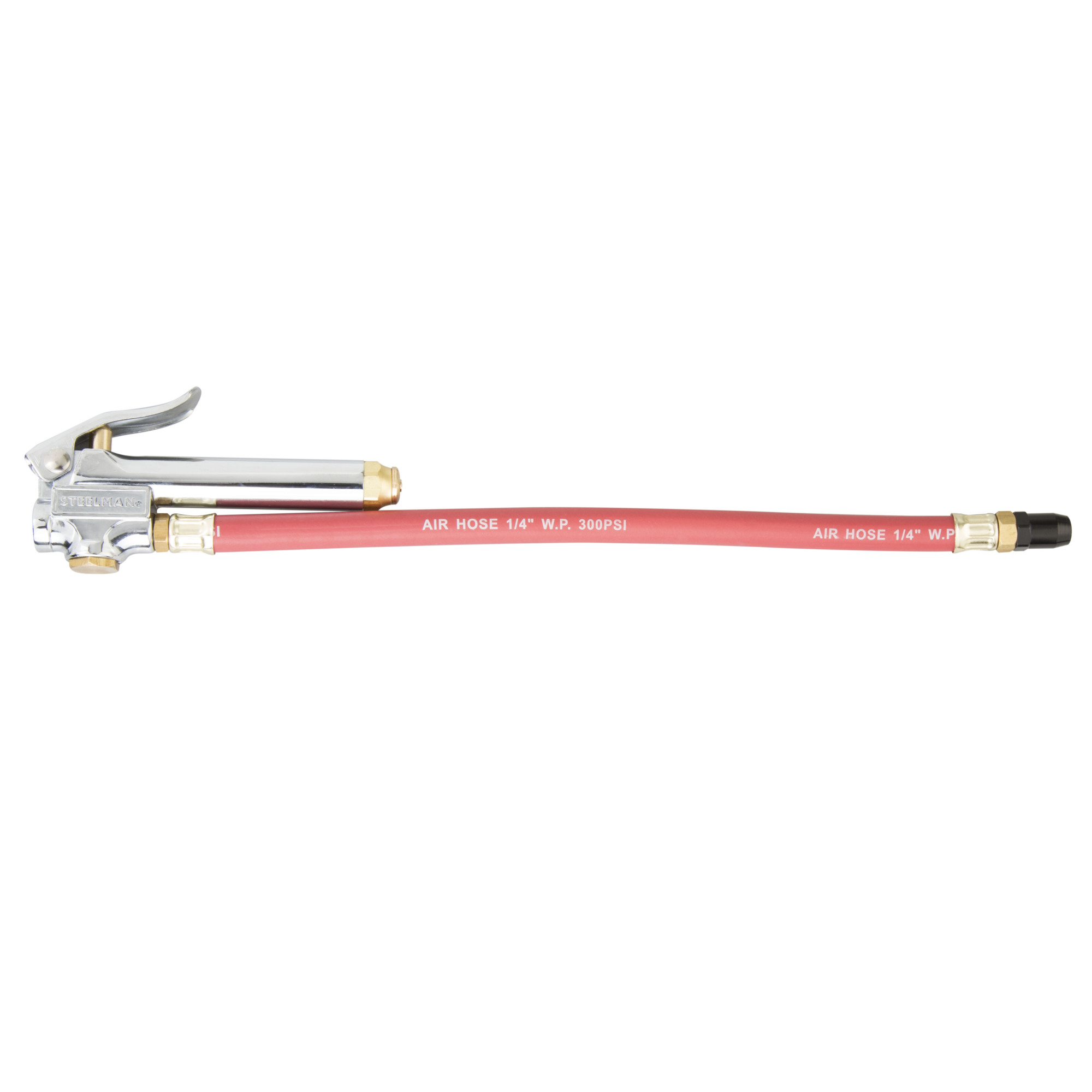 STEELMAN Straight Chuck Tire Inflator with Built-In Gauge and 12-Inch Hose 75051