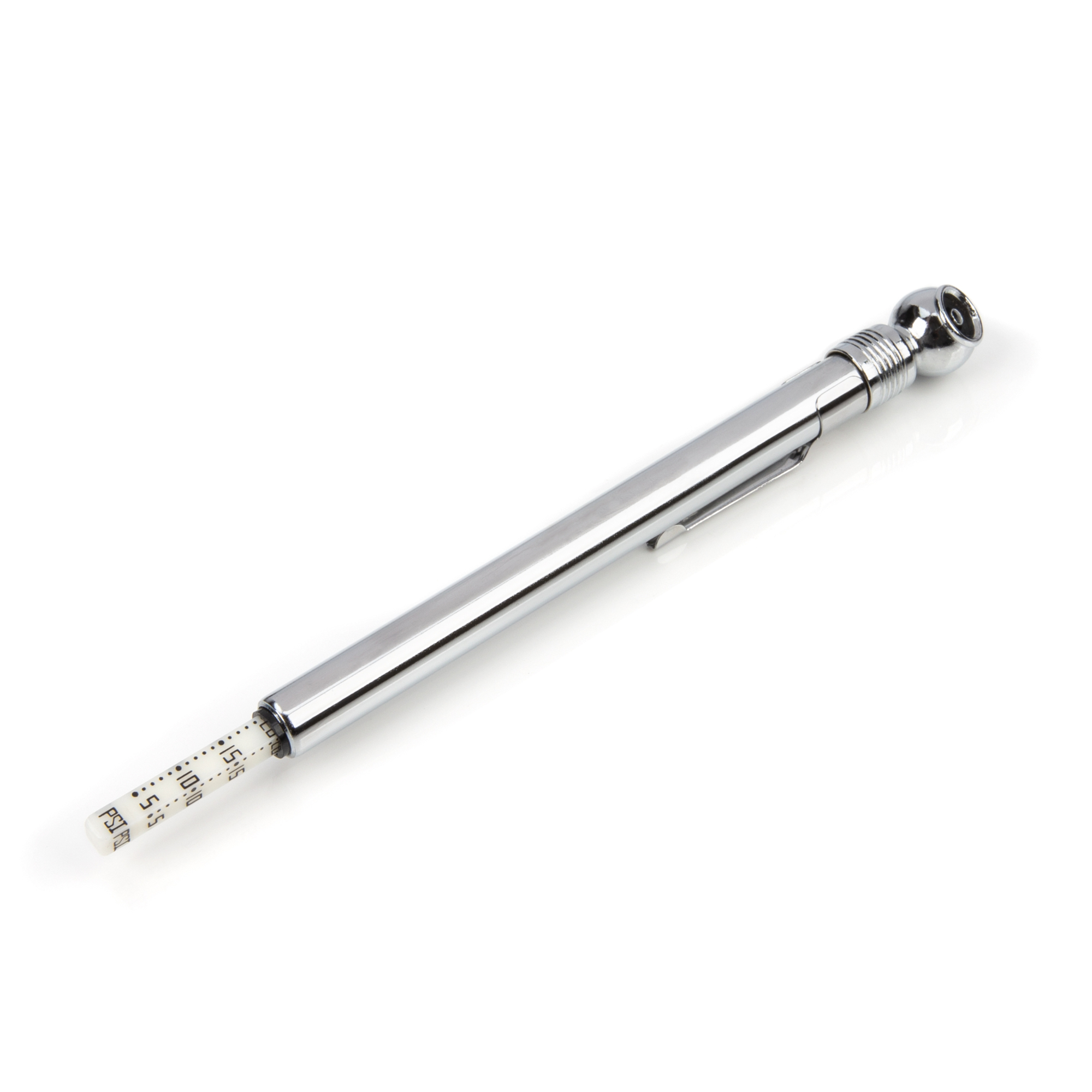 STEELMAN 5-50 PSI Polished Steel Pencil Air Pressure Gauge 422113