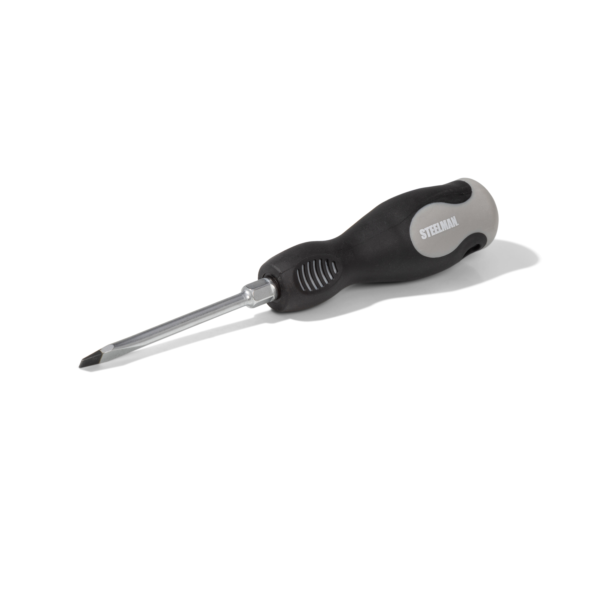 STEELMAN 3/16-Inch x 3-Inch Slotted Tip Screwdriver with Comfort Grip Handle and Hex Bolster, Model# 78464A
