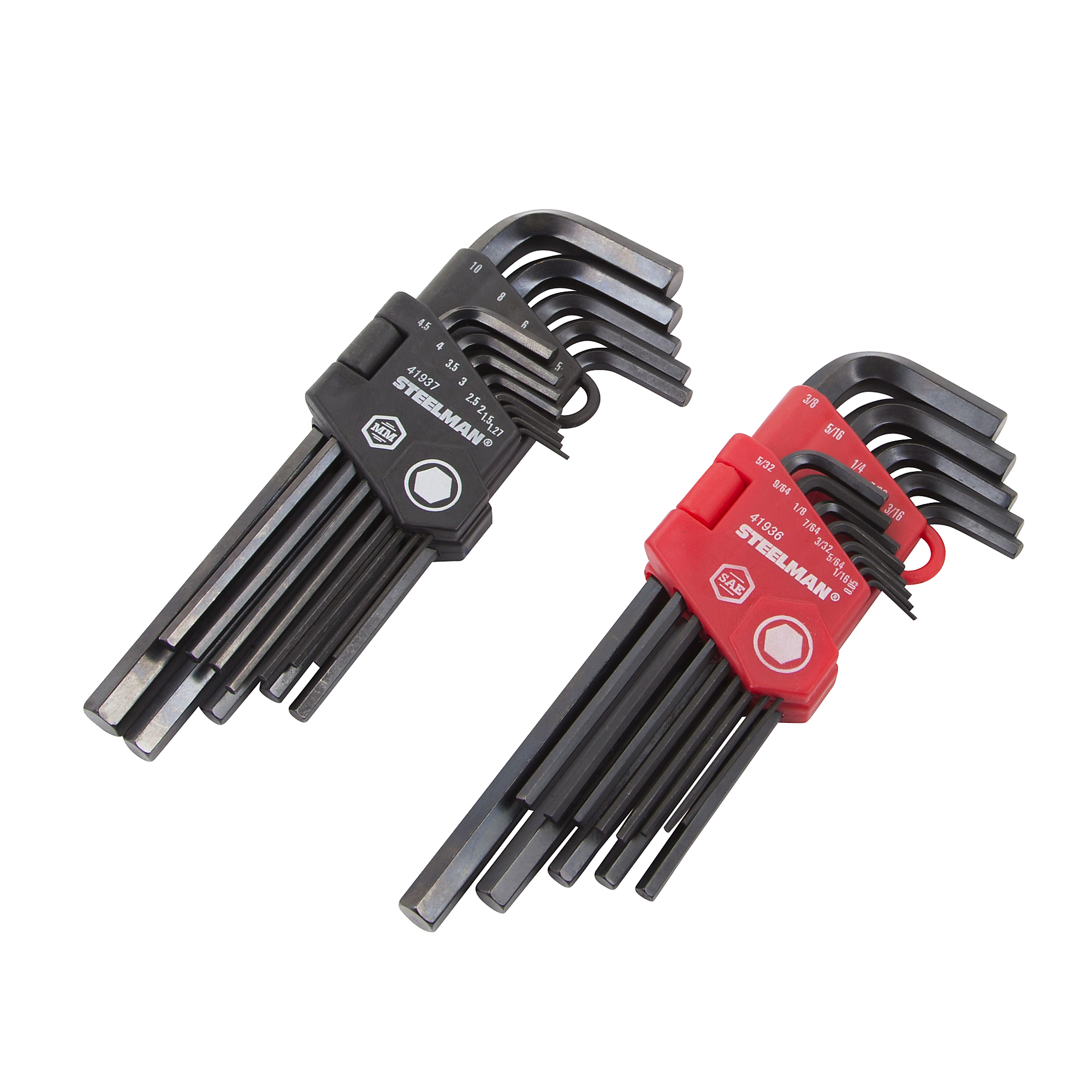 STEELMAN 26-Piece Long Arm Hex Key Wrench Set, Inch/Metric (SAE/MM), Model# 41935