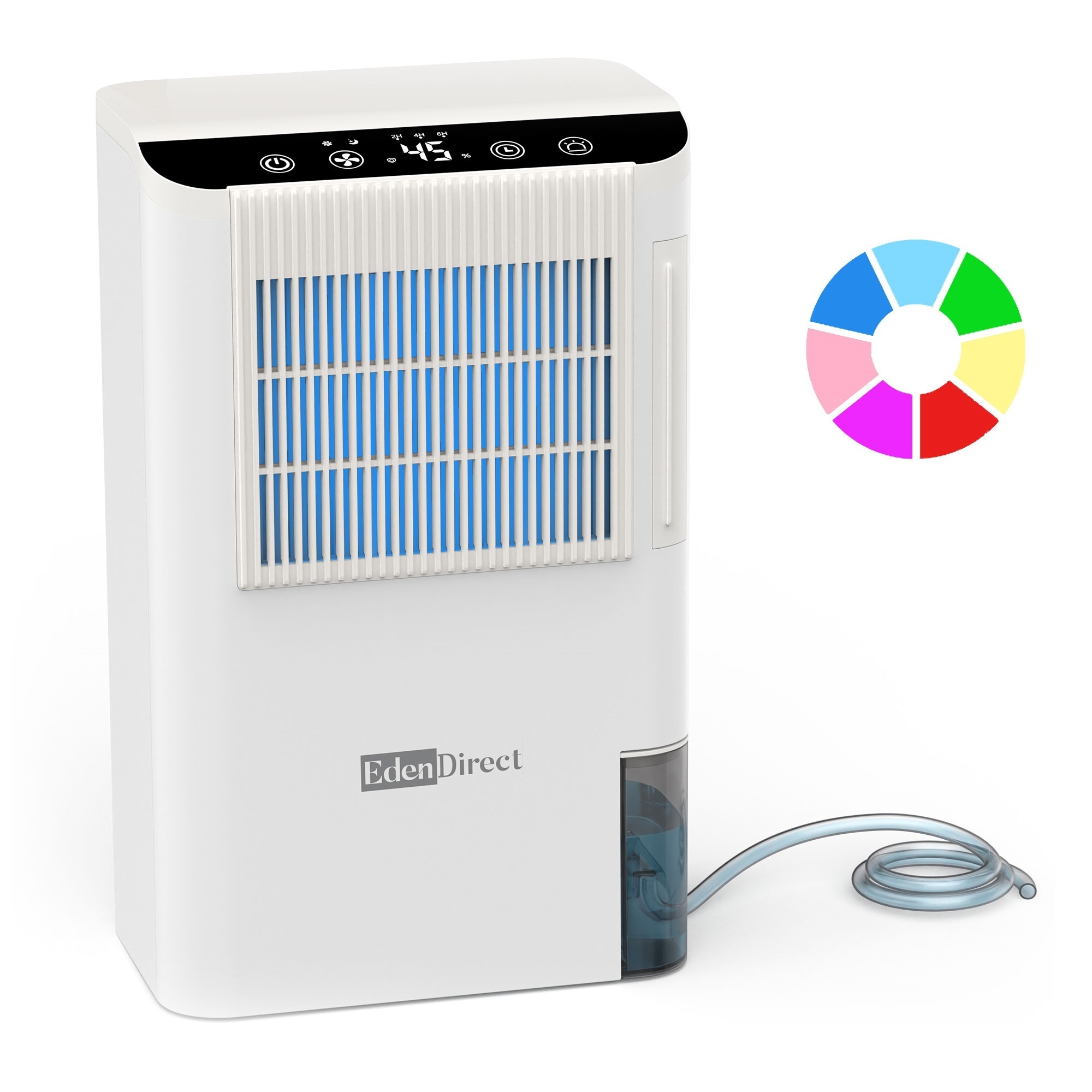 EdenDirect Dehumidifier — 6.5 Pt. Capacity, 0.66 Gal. Tank, 1000 Sq. Ft. Coverage, 3.3ft. Drain Hose, Timer Sleep Mode, Model# NTE-CS10