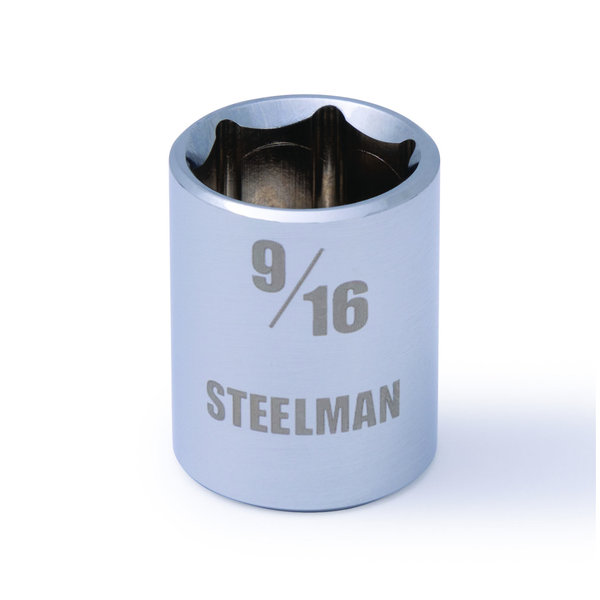STEELMAN 1/4-Inch Drive x 9/16-Inch Shallow Depth 6-Point Chrome SAE Single Socket, Model# 78166