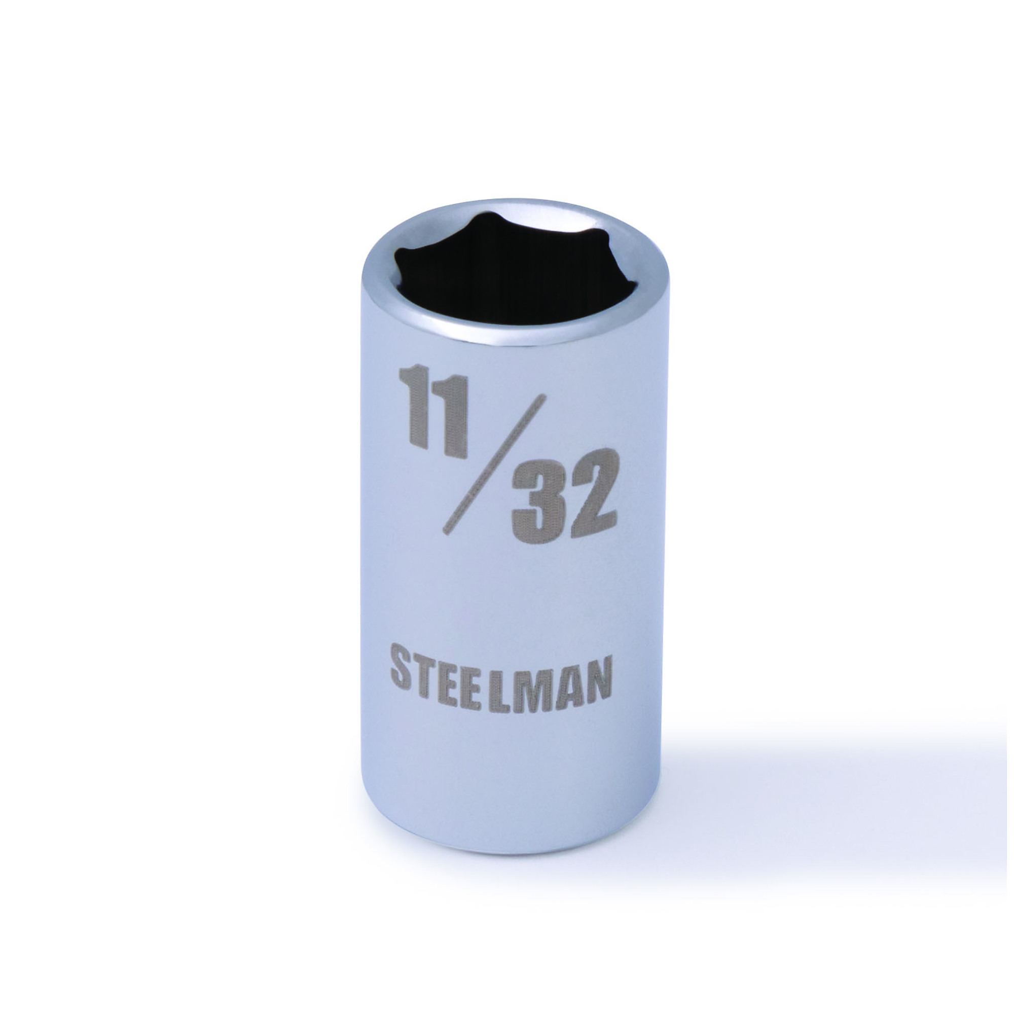 STEELMAN 1/4-Inch Drive x 11/32-Inch Shallow Depth 6-Point Chrome SAE Single Socket, Model# 78162
