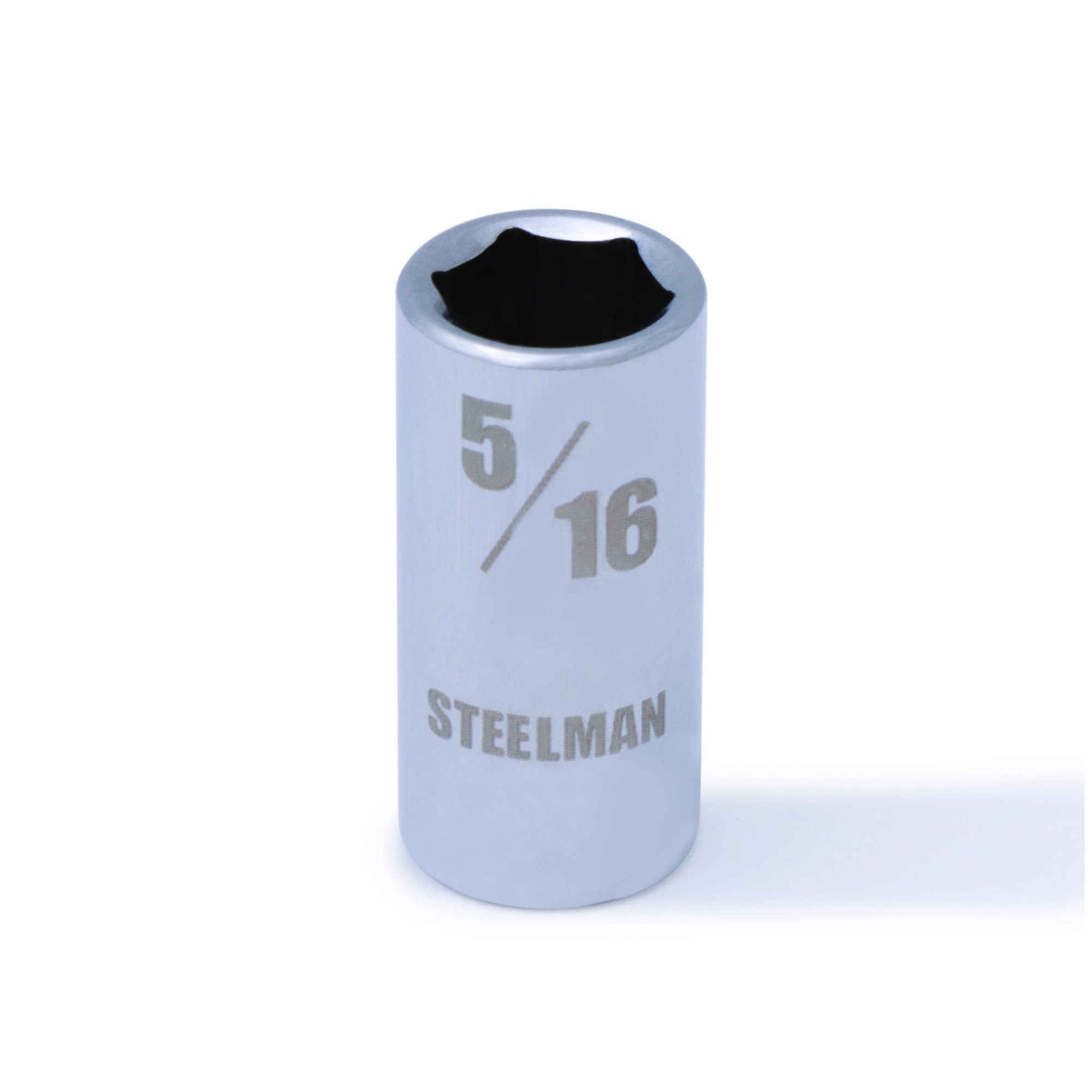 STEELMAN 1/4-Inch Drive x 5/16-Inch Shallow Depth 6-Point Chrome SAE Single Socket, Model# 78161