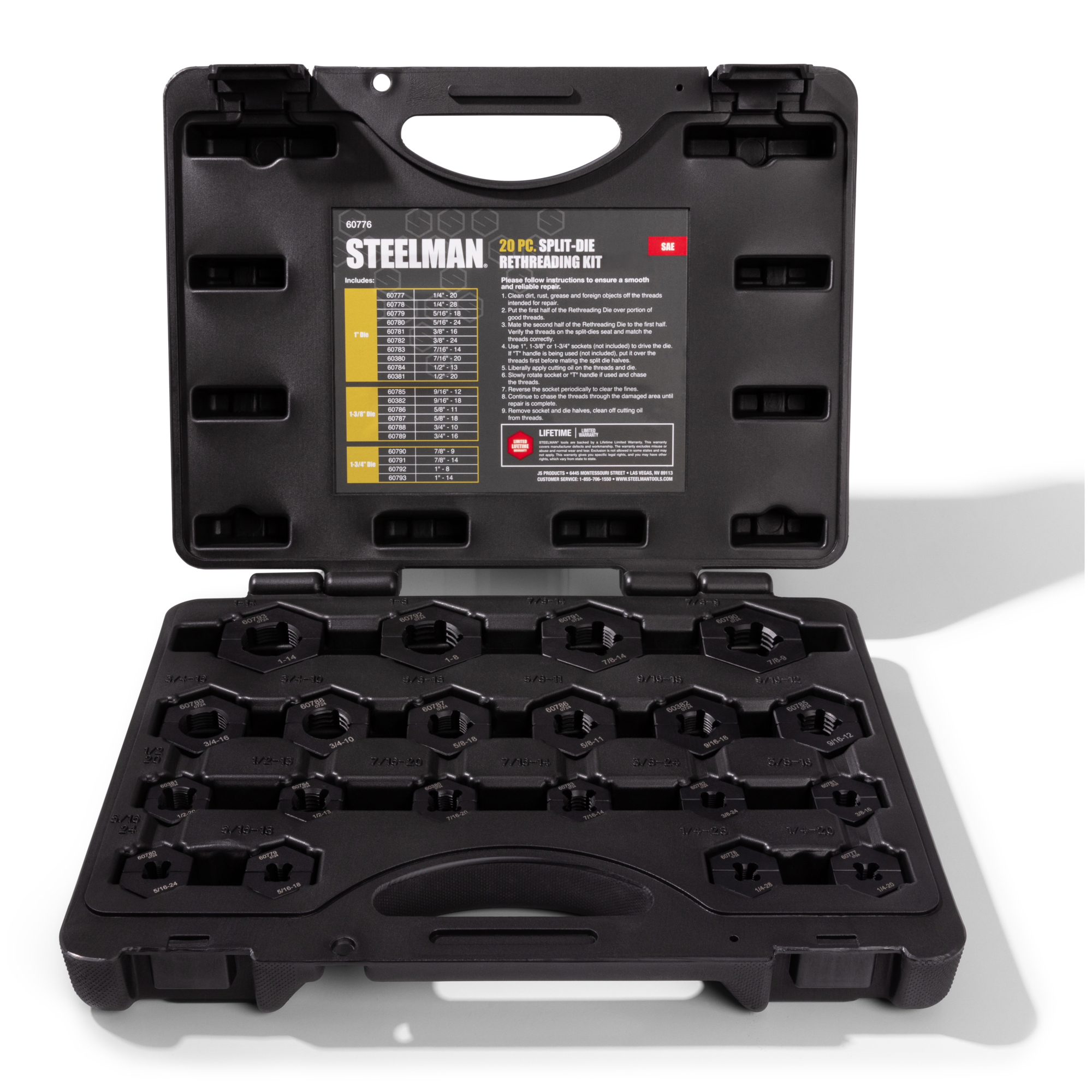 STEELMAN 20-Piece SAE Split Die Bolt Repair / Rethreading Kit, Model# 60776