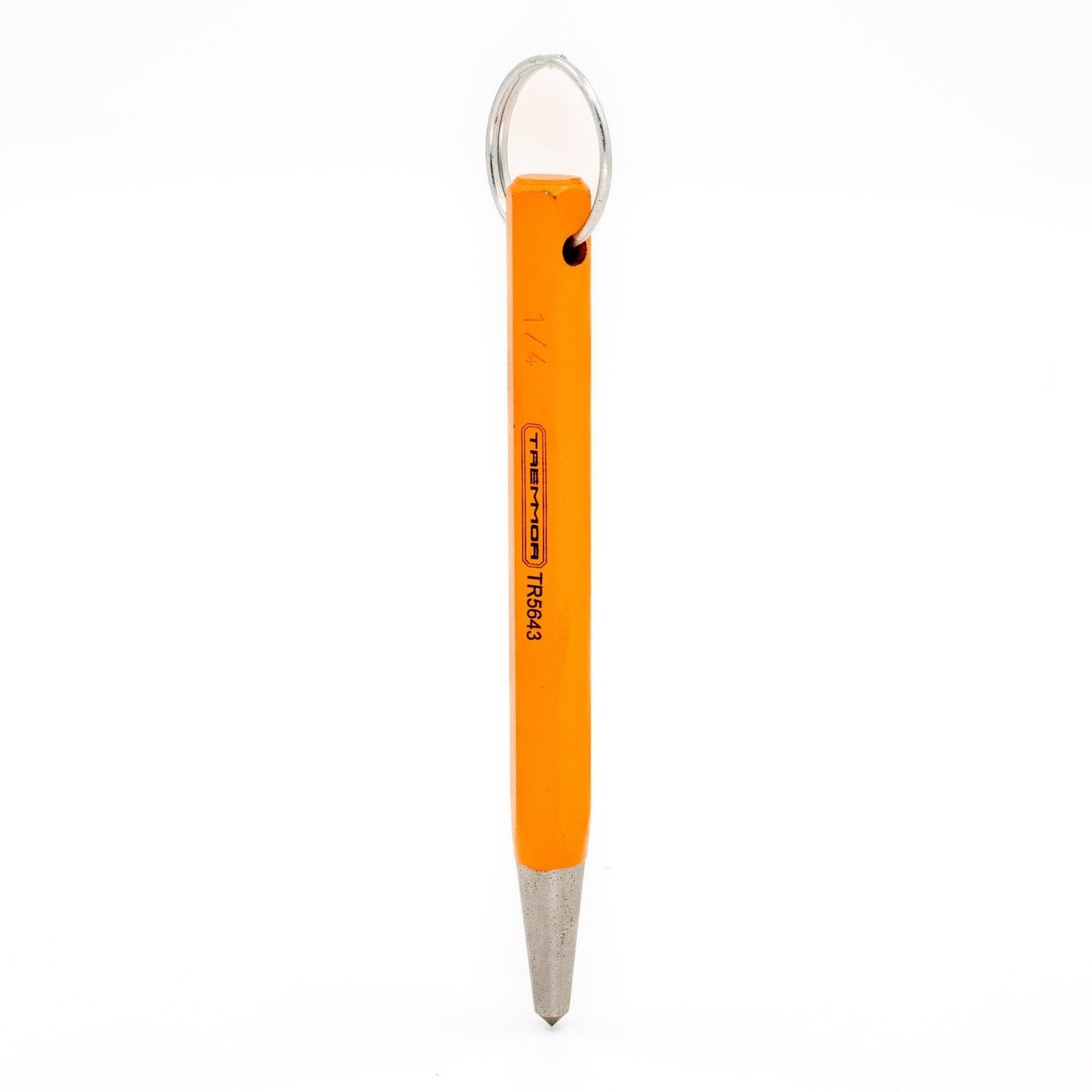 TREMMOR Tether Ready Center Punch with Lanyard Ring (1/4" Tip | 6" Length)