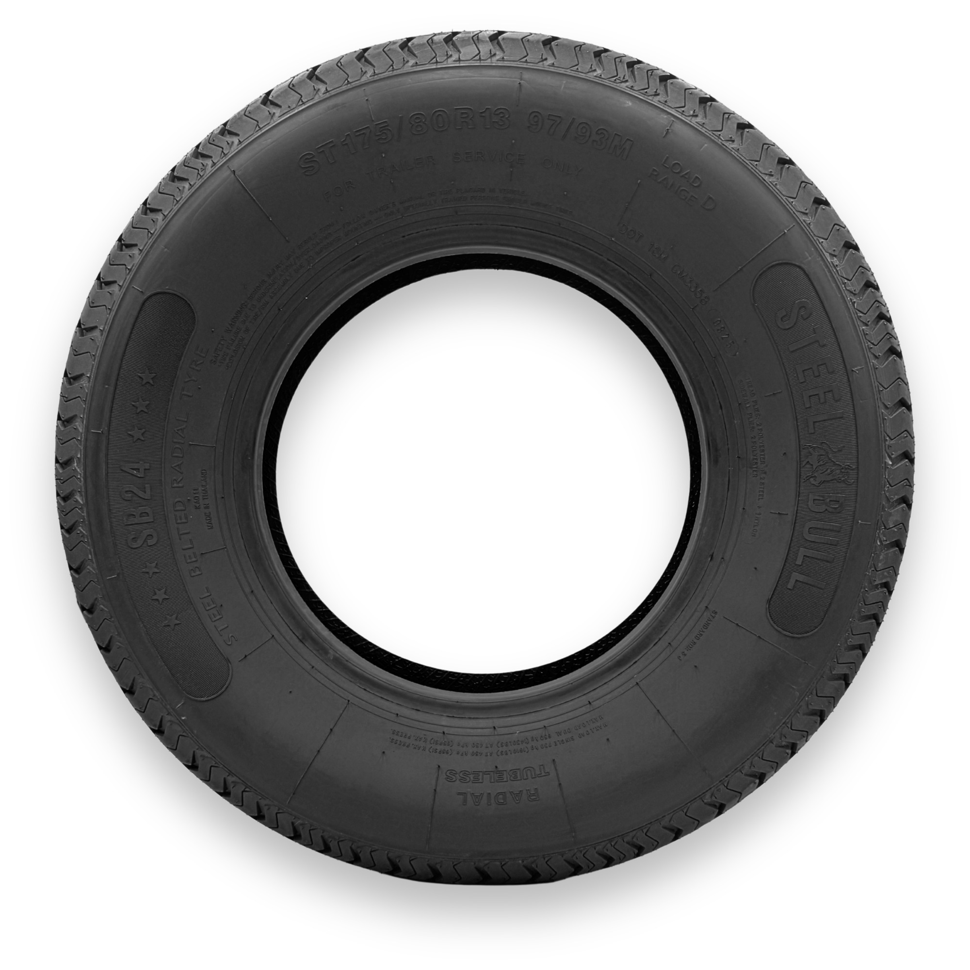 RubberMaster SteelBull Highway Rib Tire — ST175/80R13, 8 Ply, Tubeless, Model# 471178