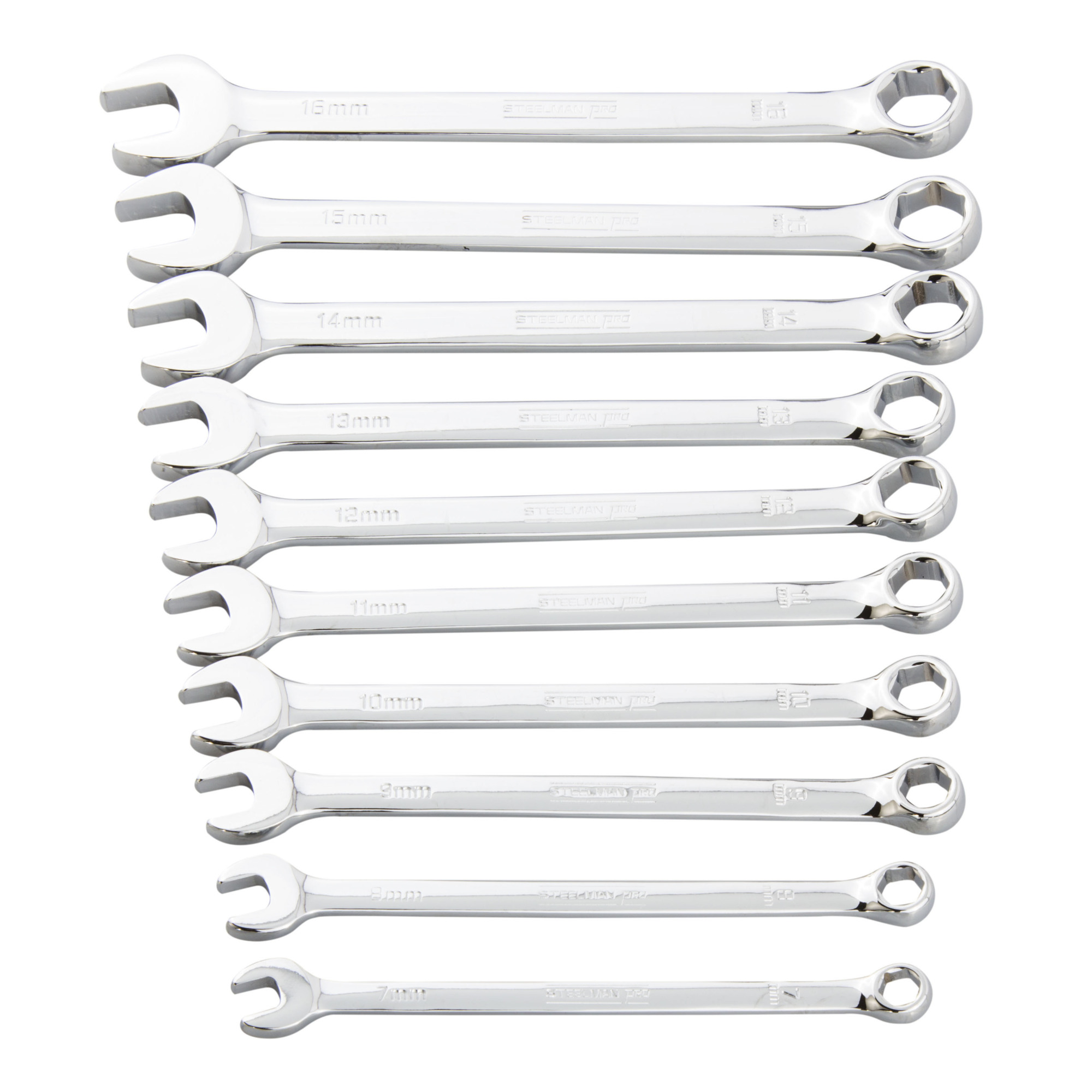 STEELMAN PRO 10-Piece Metric 6-Point Combination Wrench Set, Model# 78534