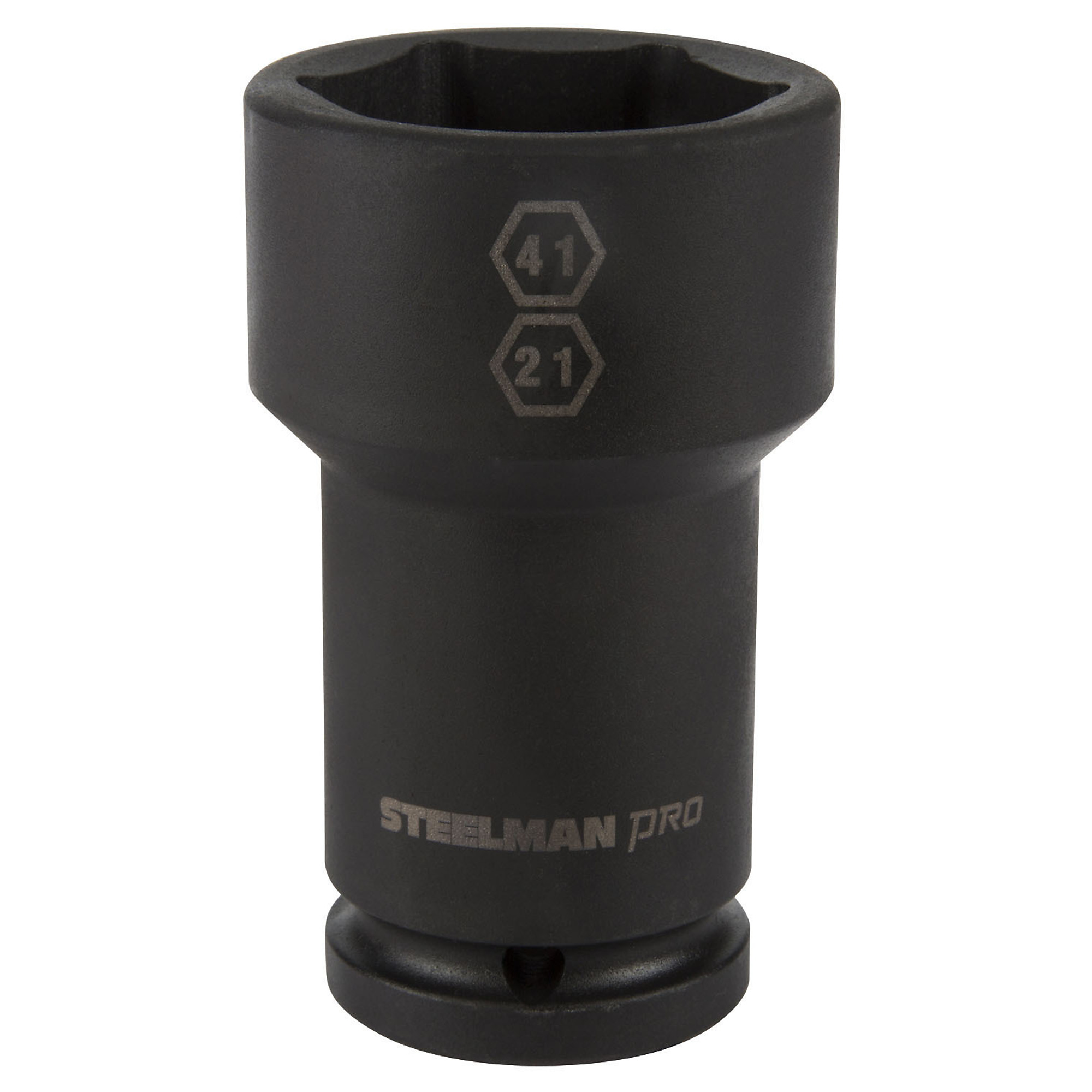 STEELMAN PRO 3/4-Inch Drive Budd Wheel 41mm 6-Point Hex and 21mm 4-Point Square Combo Impact Socket, Model# 79330