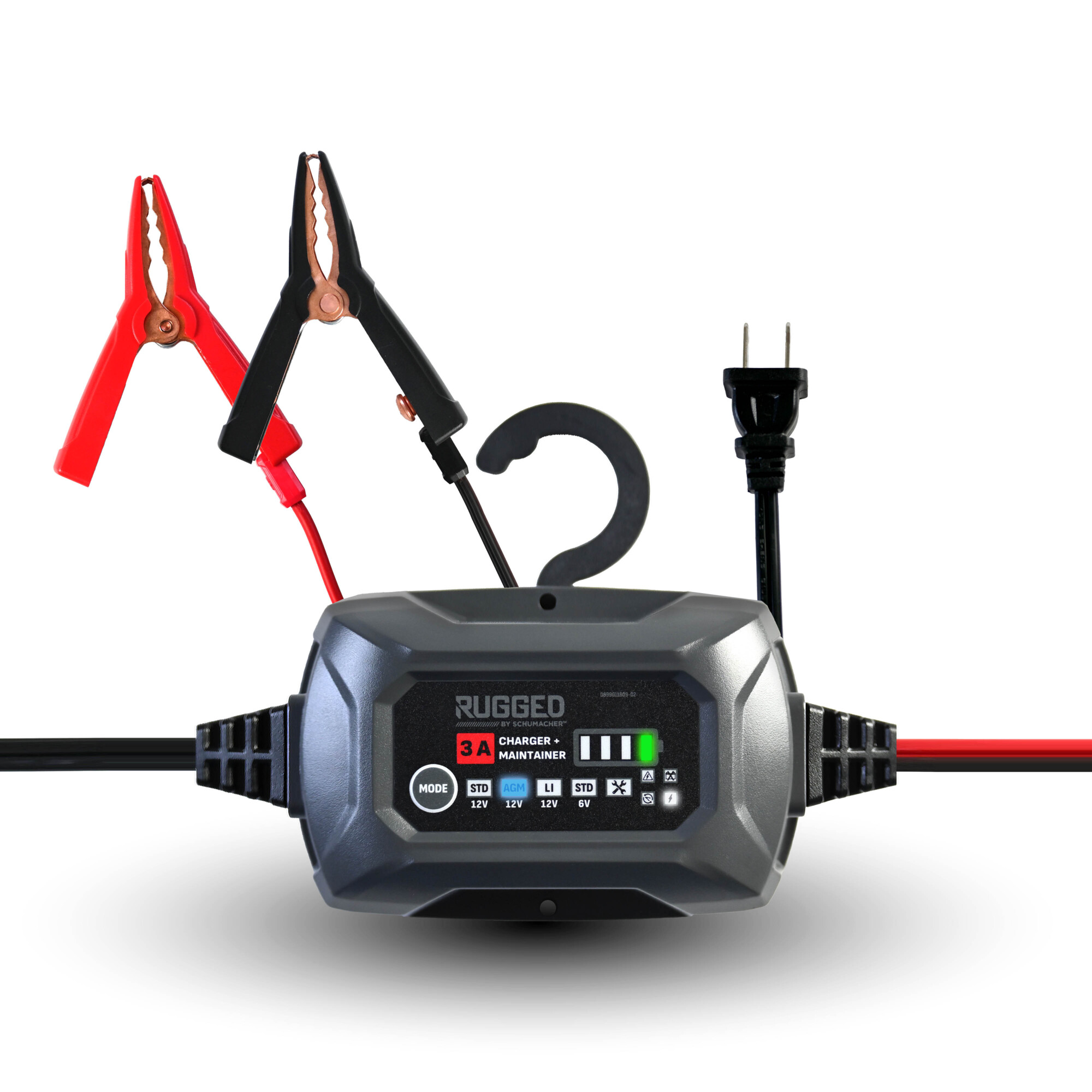 Schumacher RUGGED 3A Battery Charger-Maintainer, 3-in-1, 6V/12V, SC1681