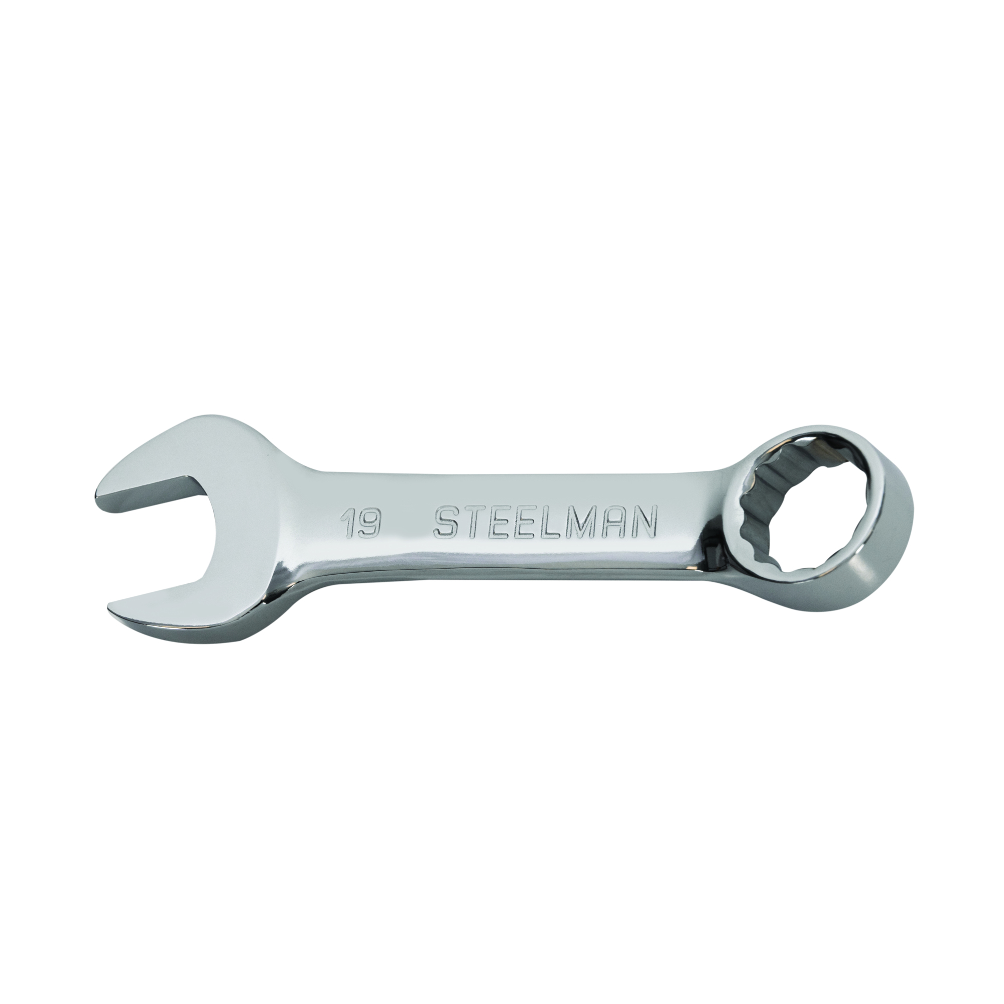 STEELMAN 19mm Stubby Combination Wrench, 12-Point Box End, Model# 82597