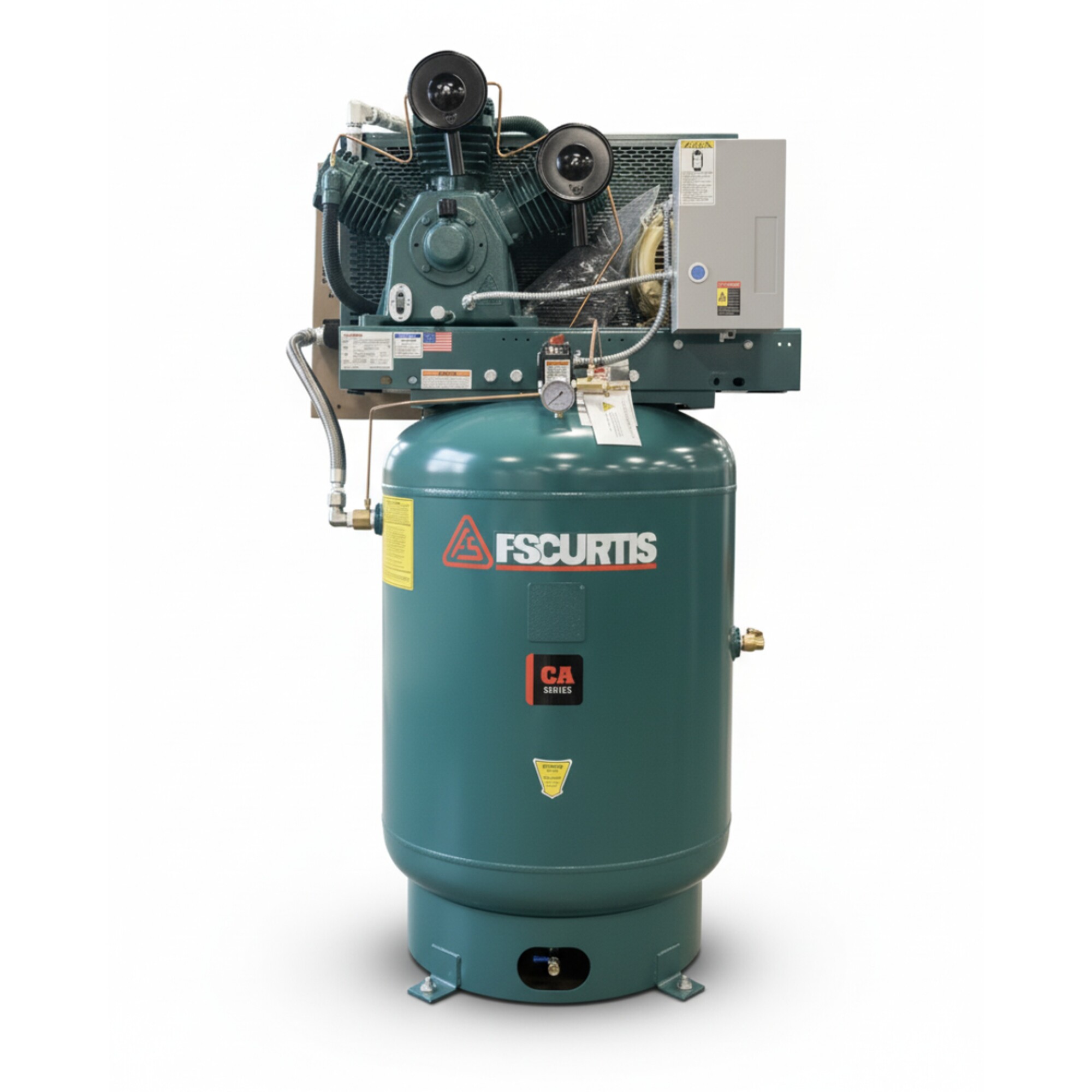 FS-Curtis CA10 UltraPack  3-Phase 460V, 10 HP, 2 Stage Electric Air Compressor, 120 Gallon, 175PSI, 34.2CFM