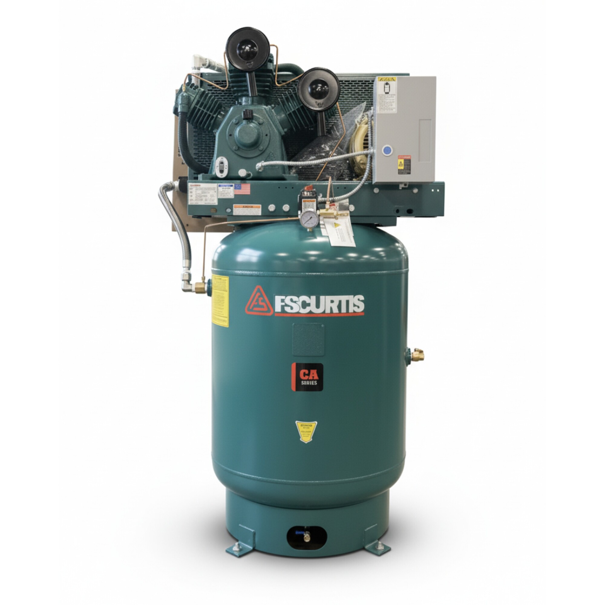 FS-Curtis CA10 UltraPack 3-Phase 230V, 10 HP, 2 Stage Electric Air Compressor, 120 Gallon, 175PSI, 34.2 CFM