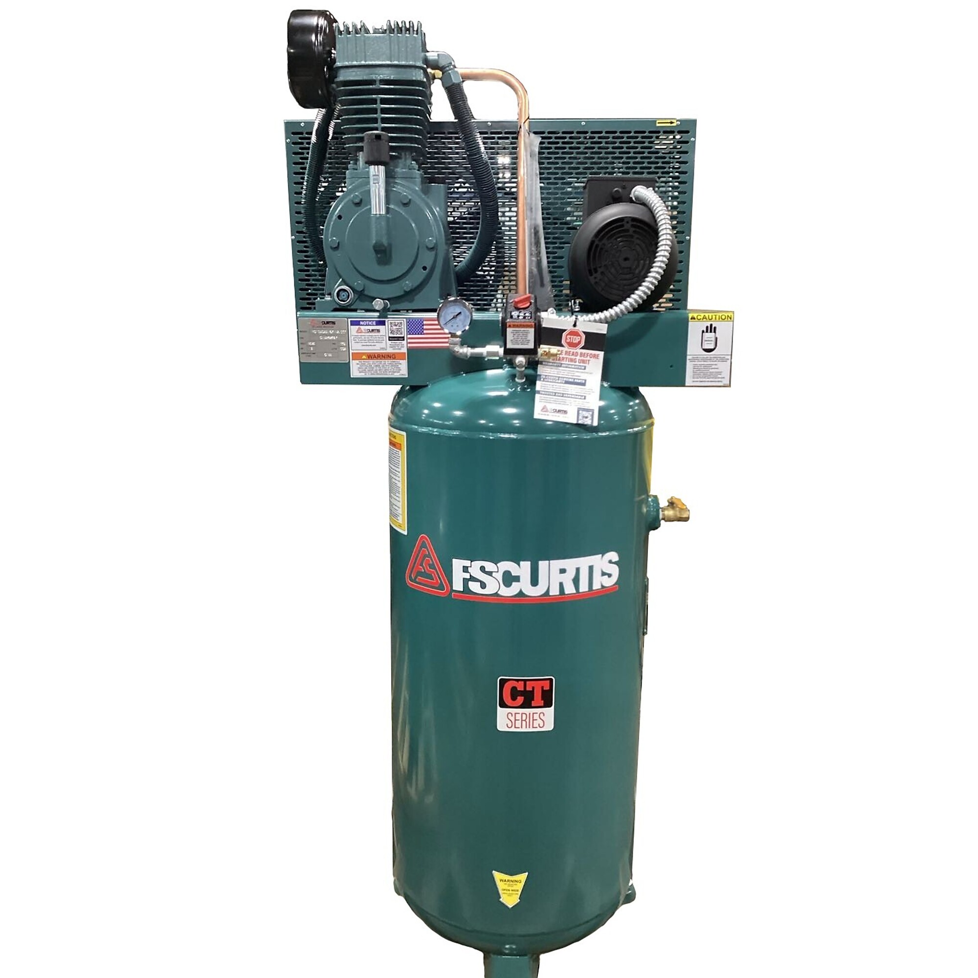 FS-Curtis CT05, 5 HP, 2 Stage Electric Air Compressor, 60 Gallon, 175 PSI, 15.9 CFM