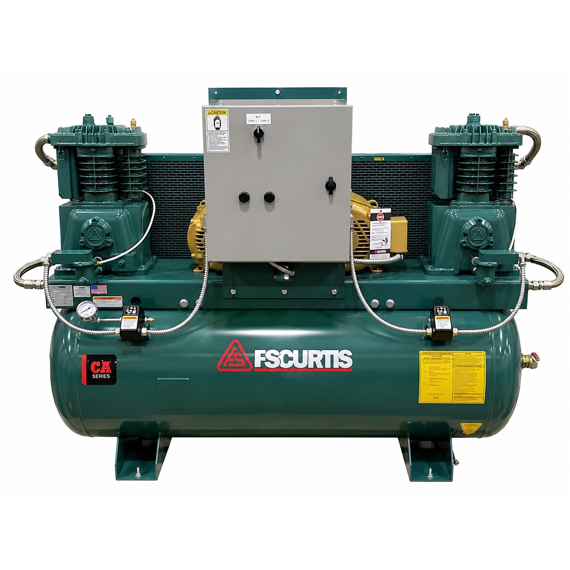 FS-Curtis CA7 Duplex UltraPack, 7.5(x2) HP, 2 Stage Electric Air Compressor, 120 Gallon, 175PSI, 23.2CFM
